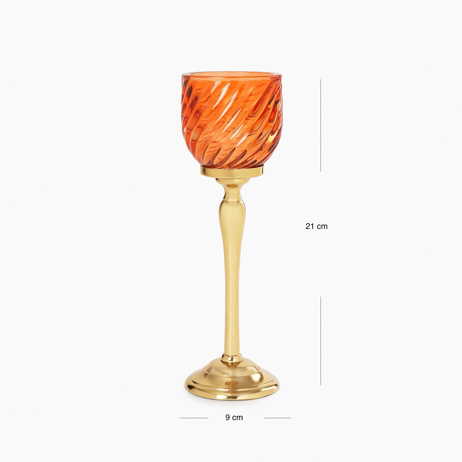Orange Swirl Textured Hurricane - Small