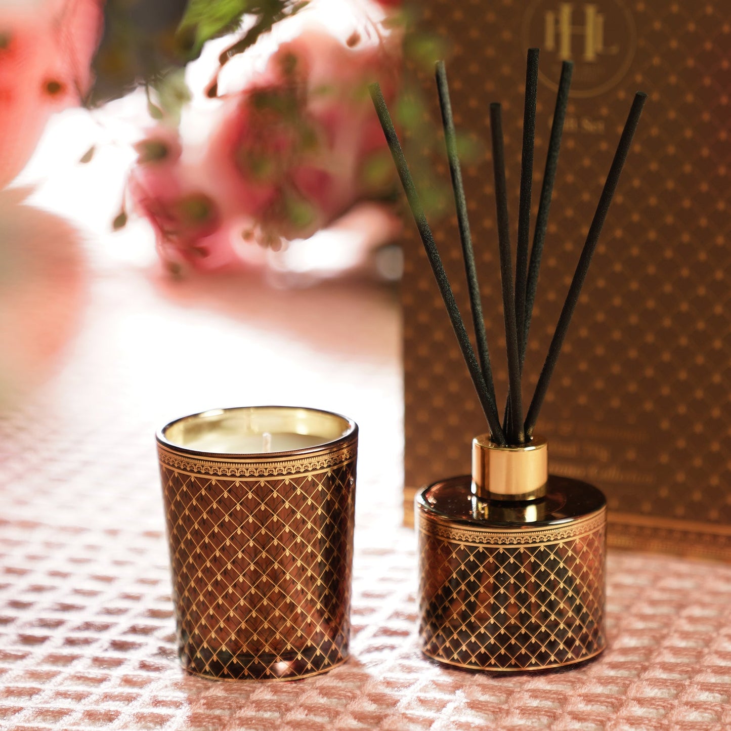 Brown Lavender & Chamomile Candle & Diffuser Set