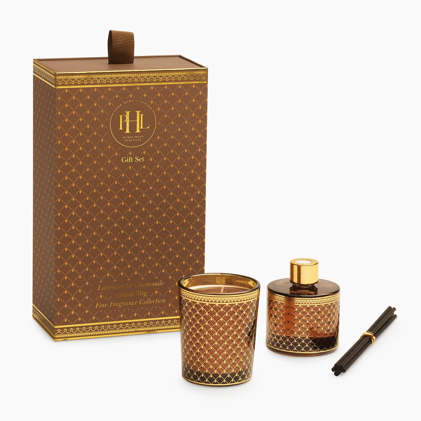 Brown Lavender & Chamomile Candle & Diffuser Set