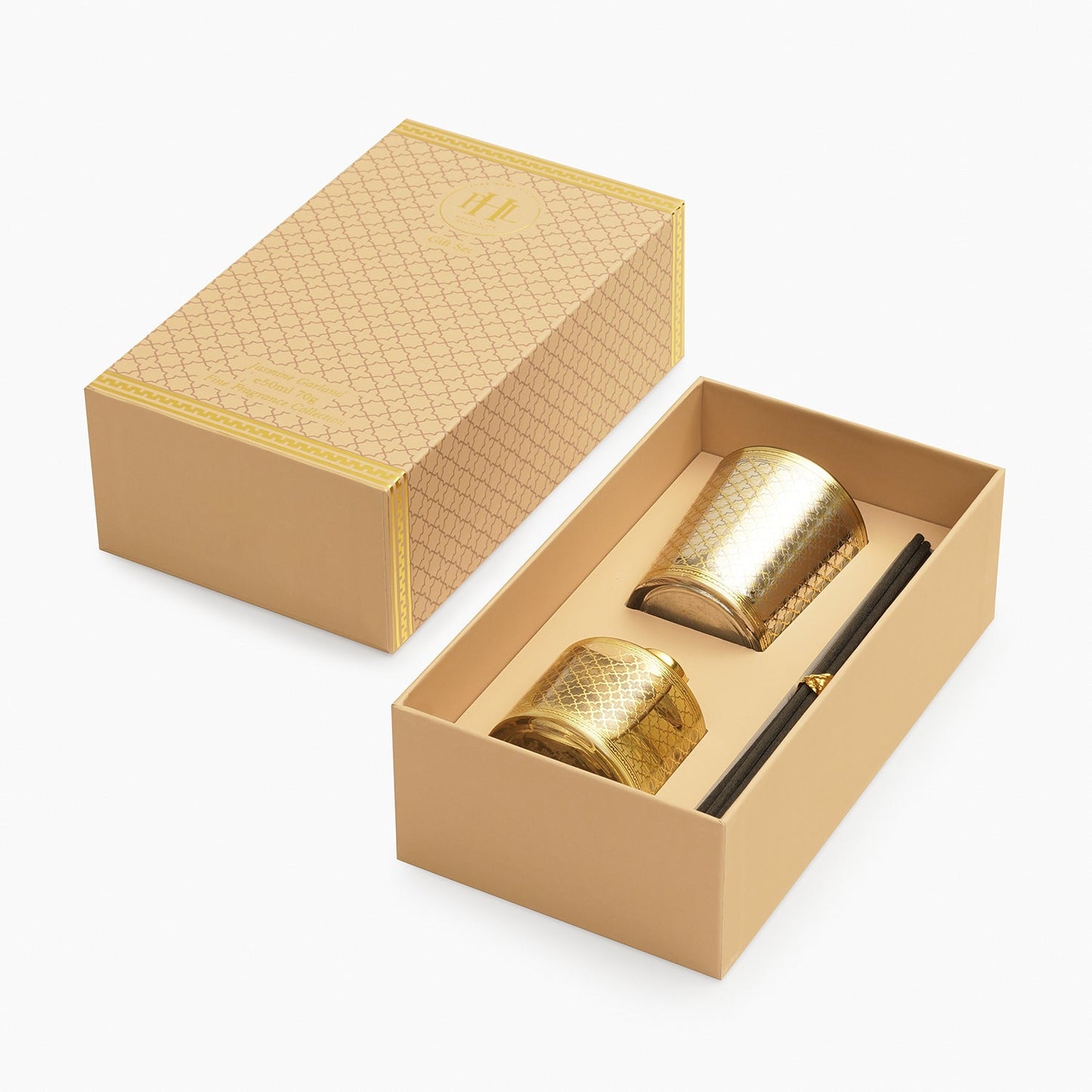 Gold Jasmine Garland Candle & Diffuser Set