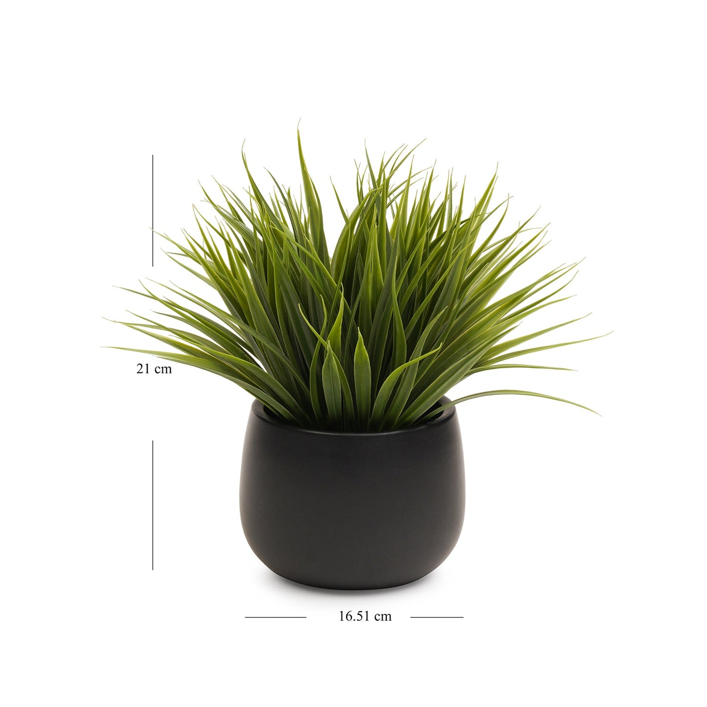 Green Artificial Grass in Ceramic Pot