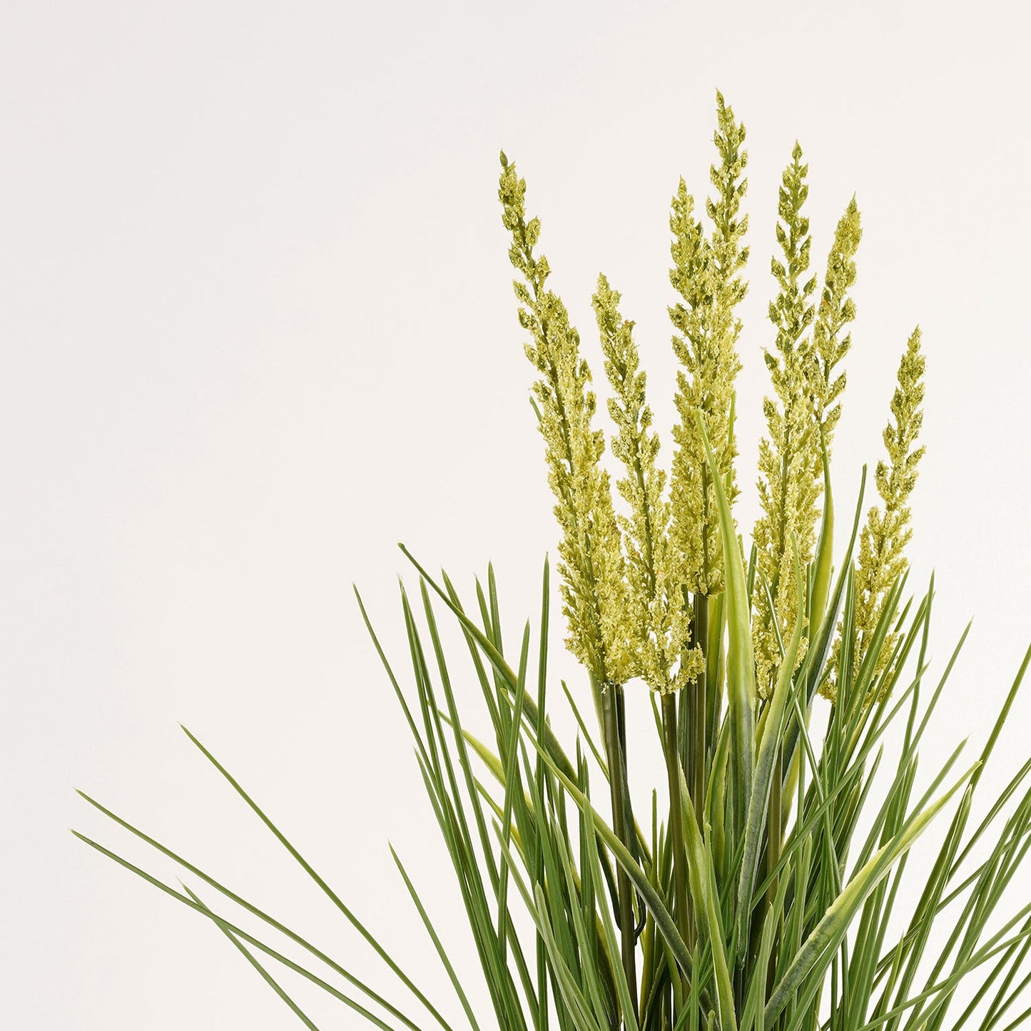 Green Artificial Reed Flower In Rattan Basket