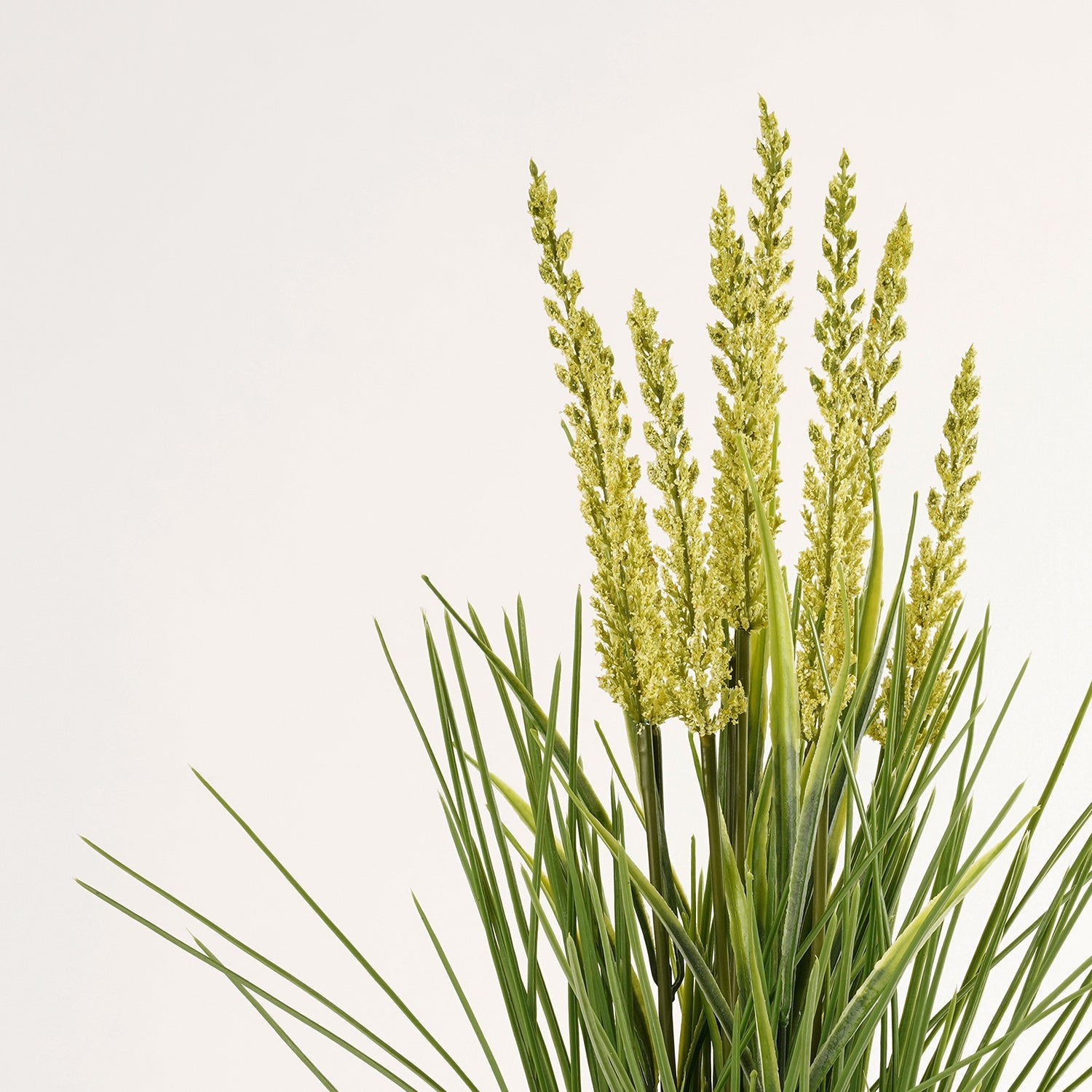 Green Artificial Reed Flower In Rattan Basket