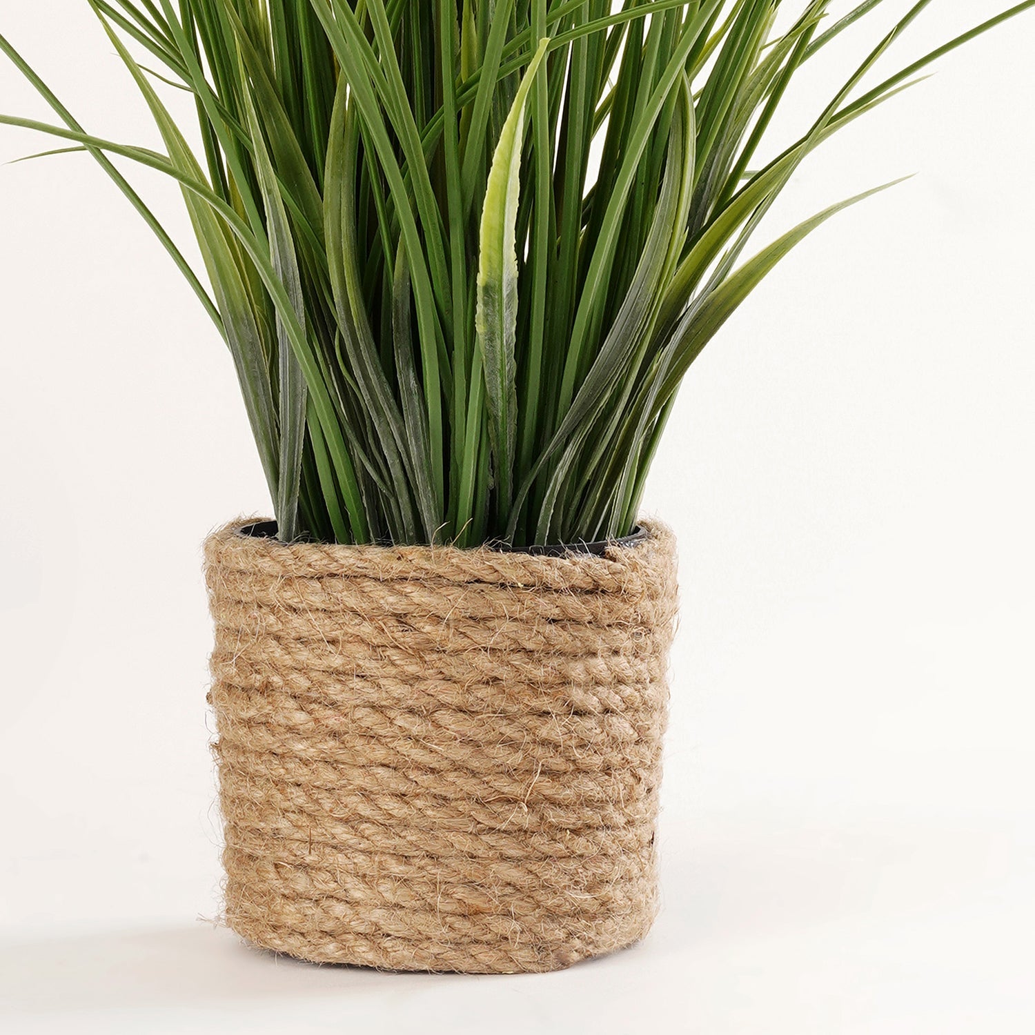 Green Artificial Reed Flower In Rattan Basket
