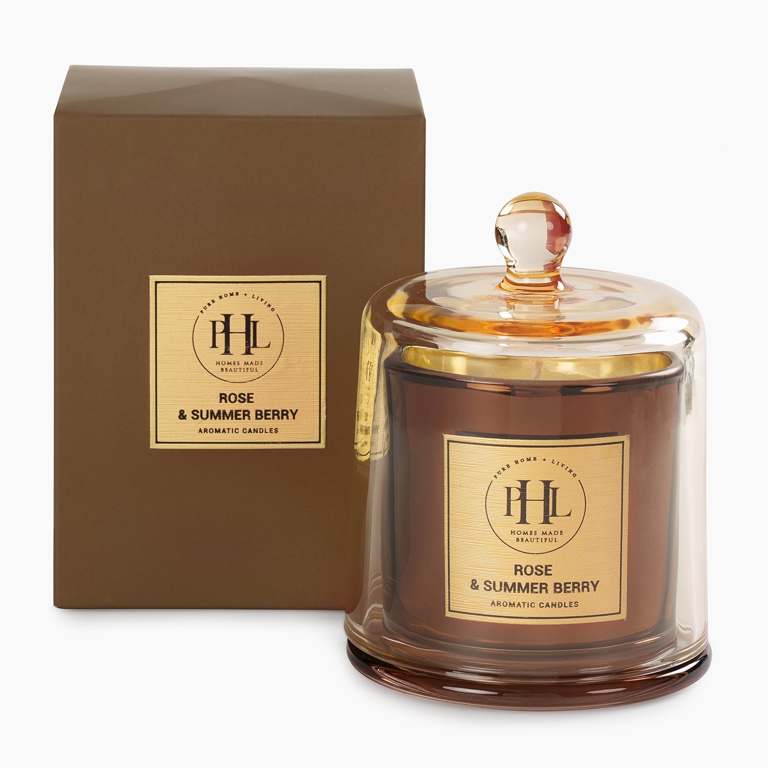 Rose & Summer Berry Scented Candle with Cloche