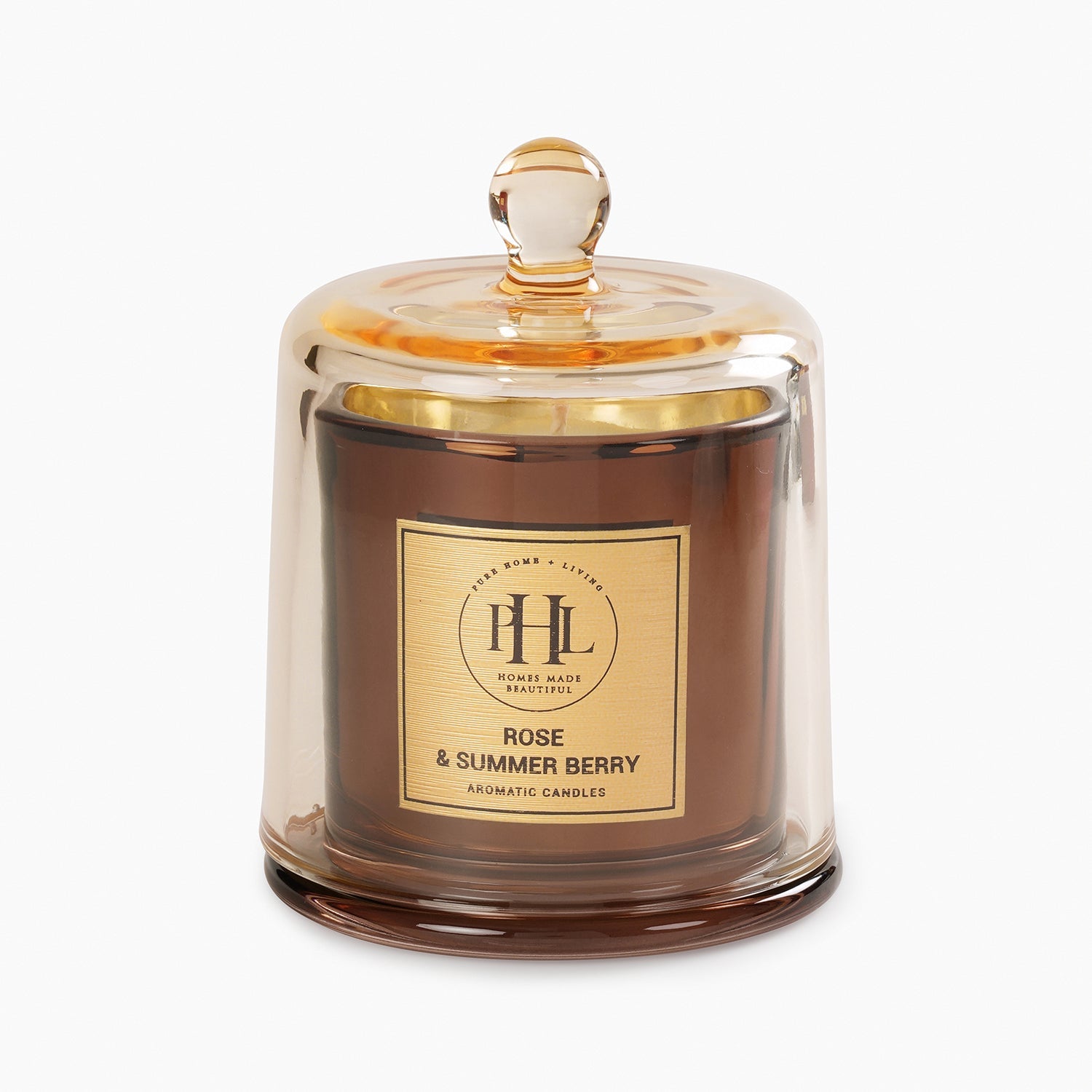 Rose & Summer Berry Scented Candle with Cloche
