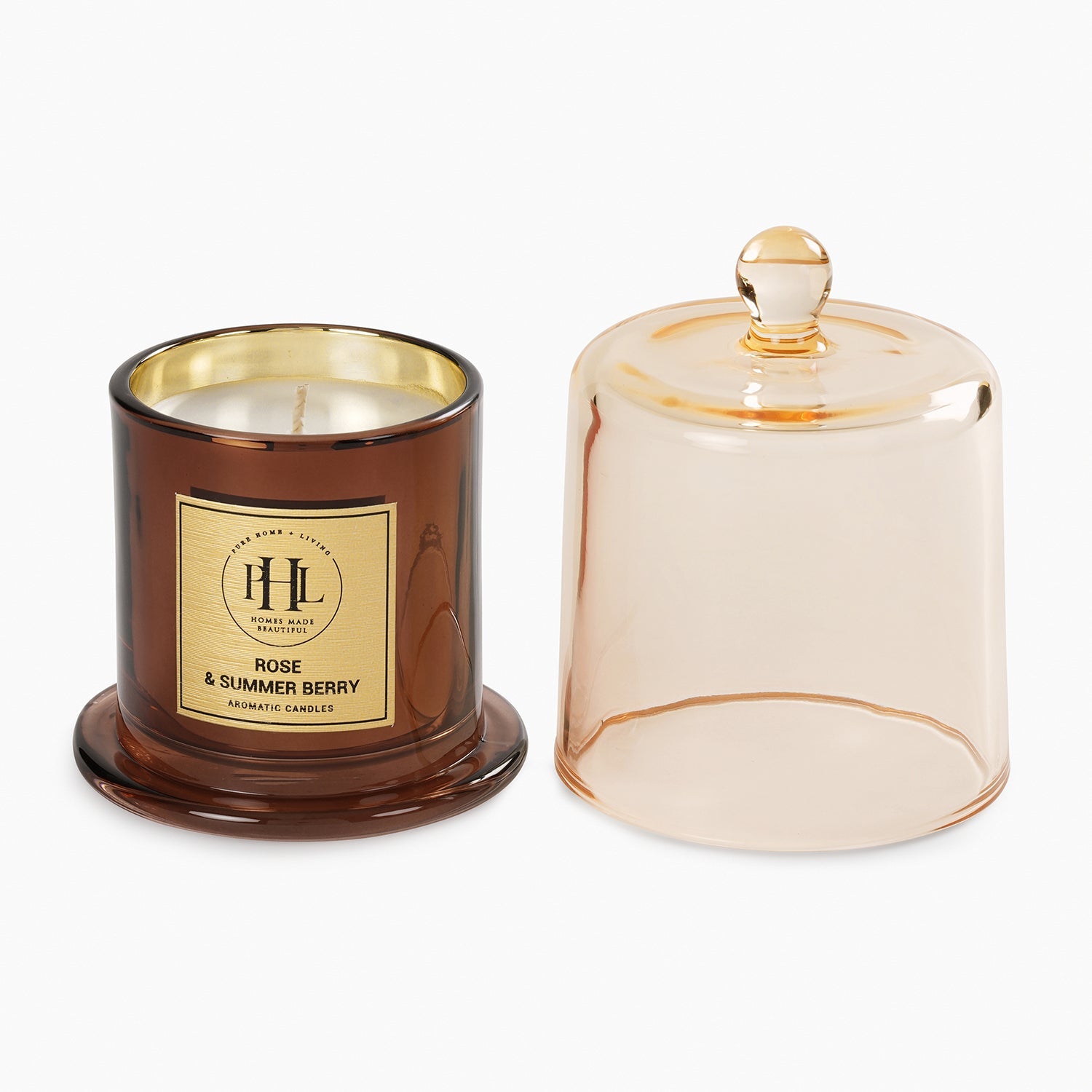 Rose & Summer Berry Scented Candle with Cloche