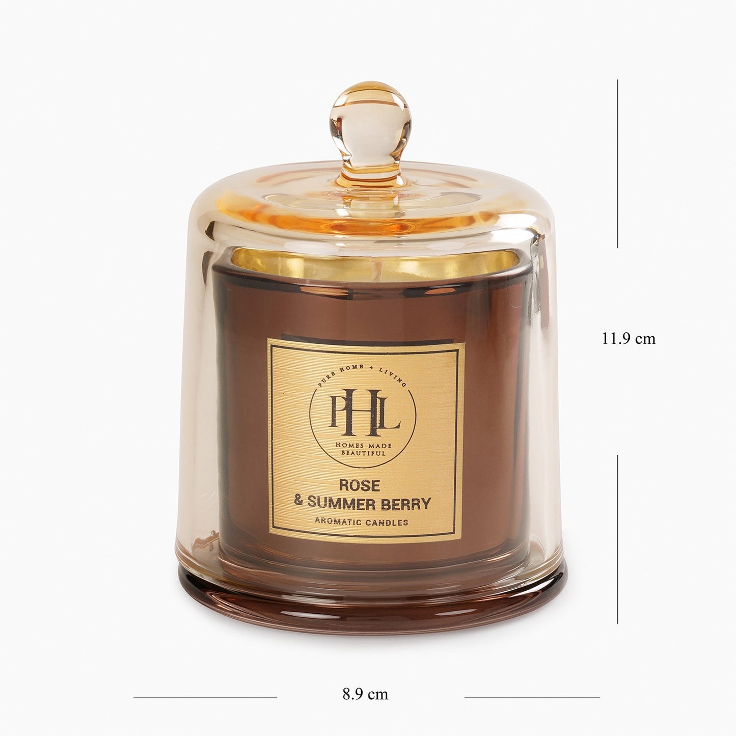 Rose & Summer Berry Scented Candle with Cloche