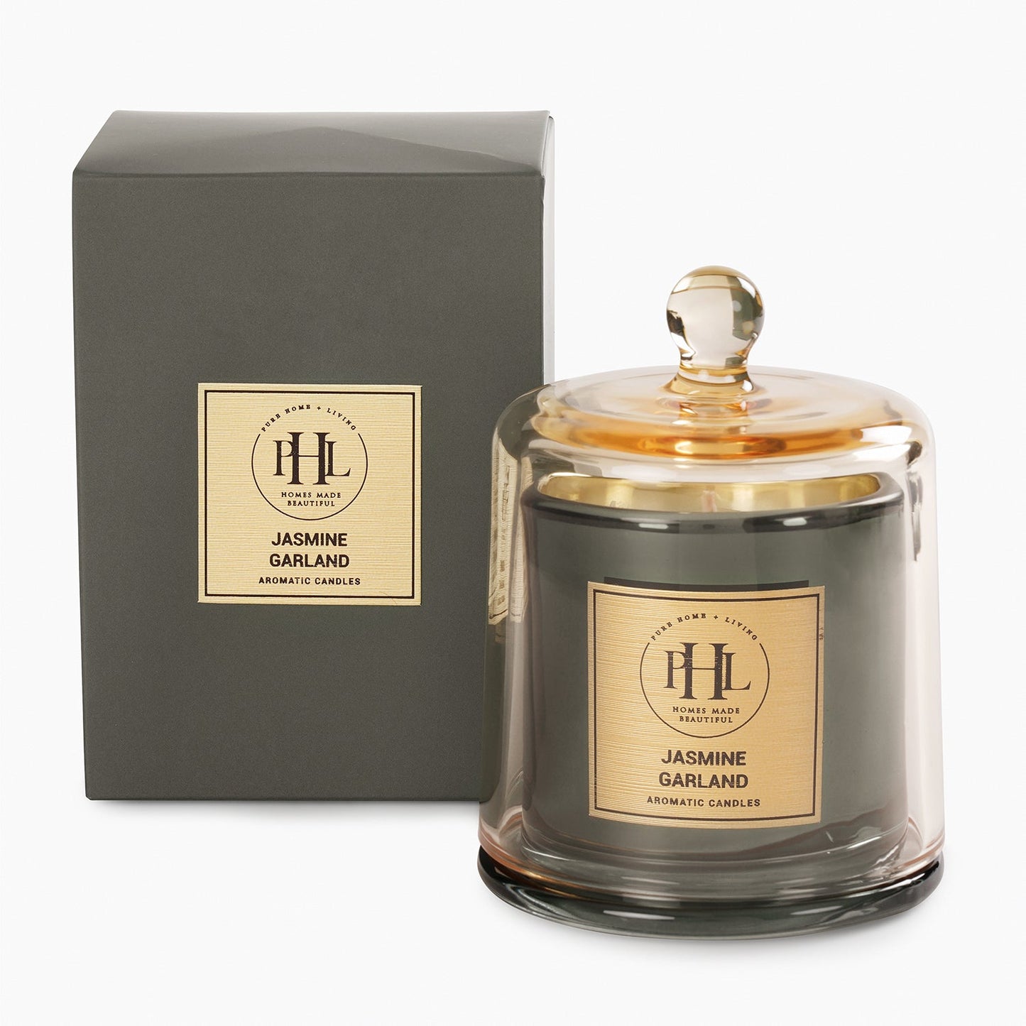 Jasmine Garland Scented Candle with Cloche