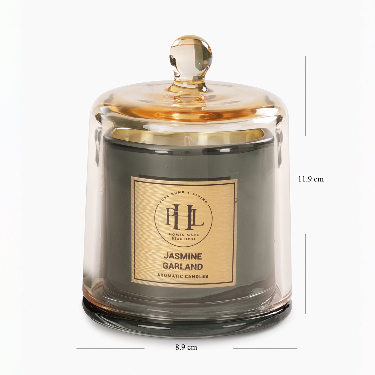 Jasmine Garland Scented Candle with Cloche