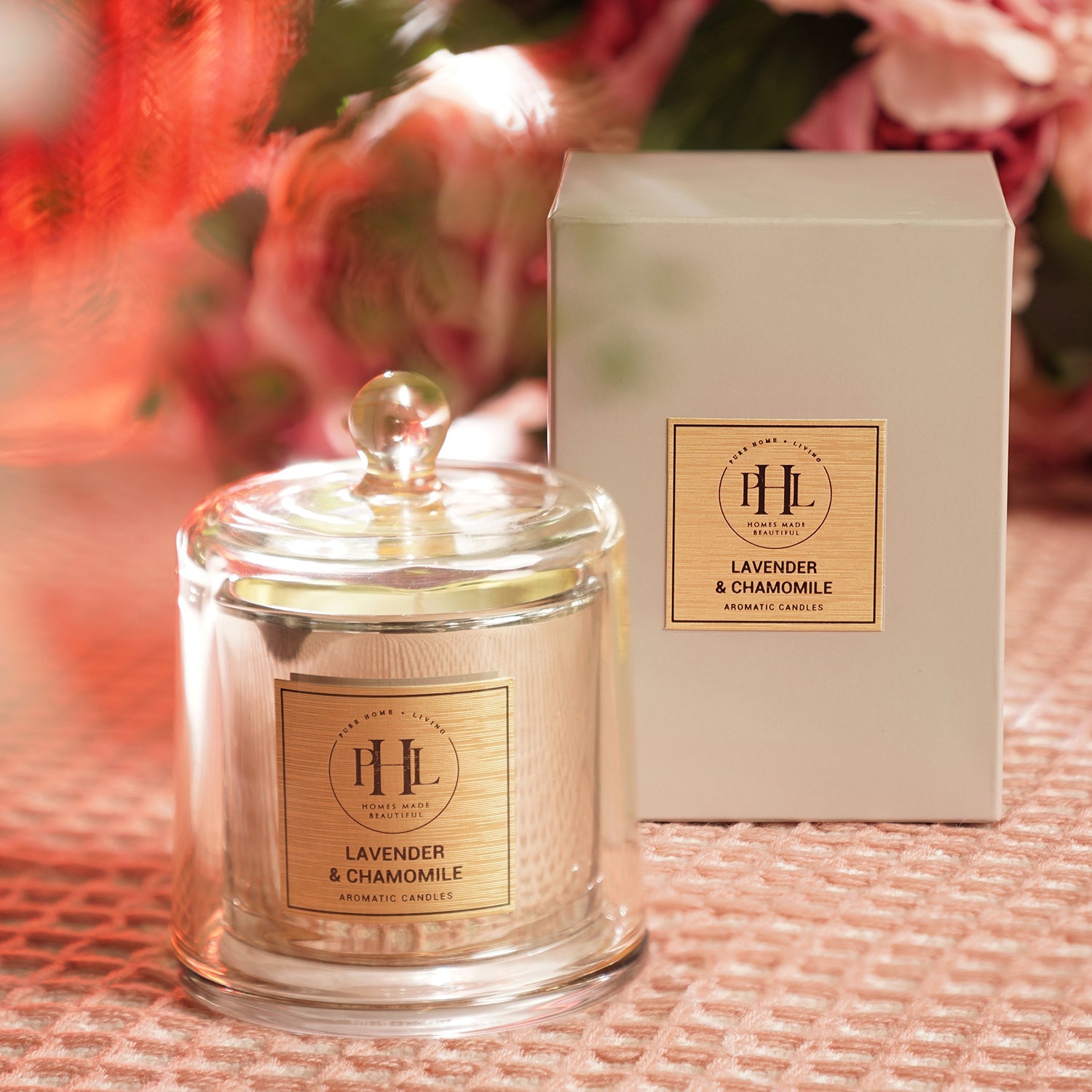Lavender & Chamomile Scented Candle with Cloche