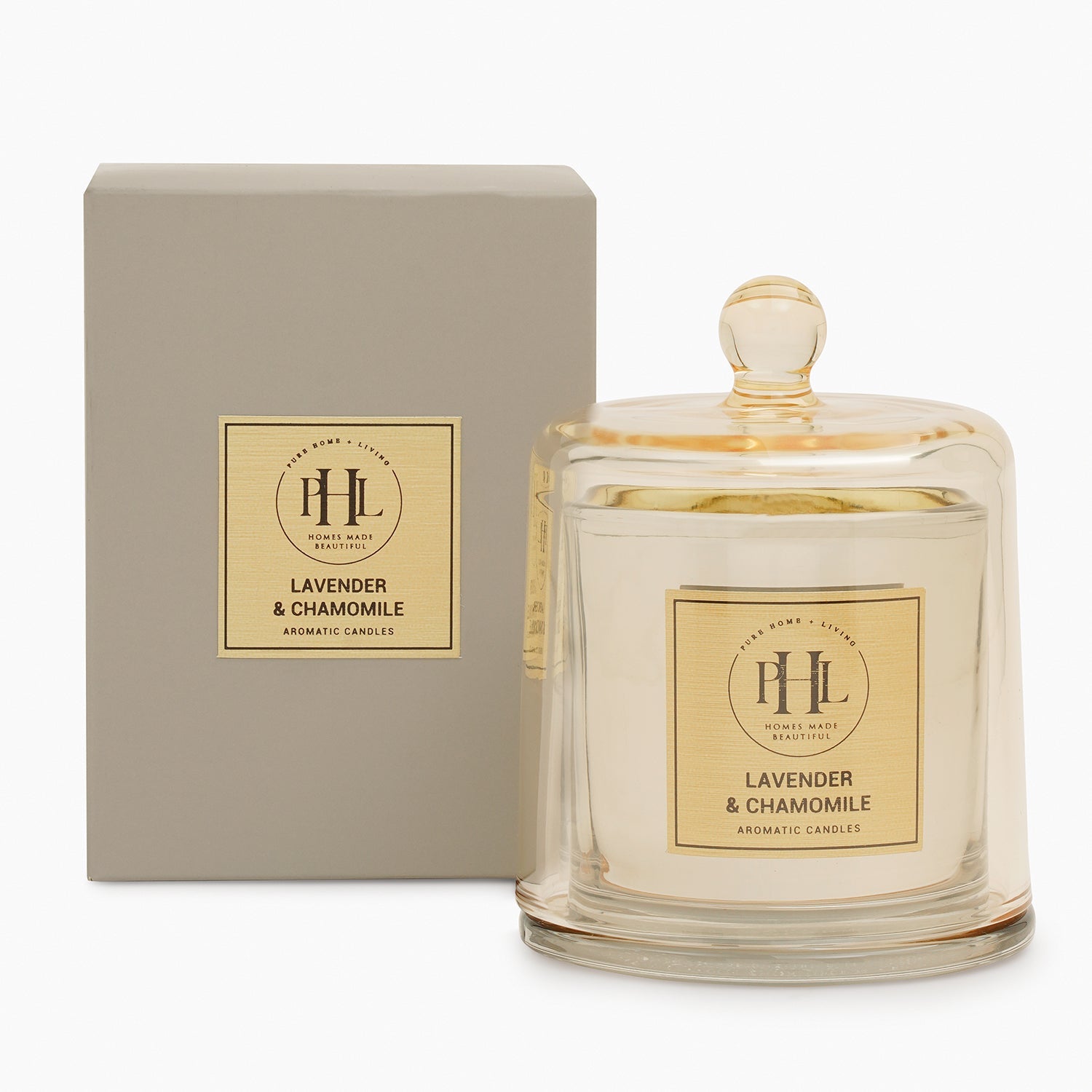 Lavender & Chamomile Scented Candle with Cloche