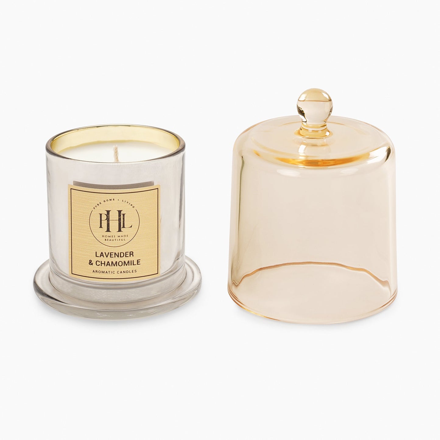 Lavender & Chamomile Scented Candle with Cloche