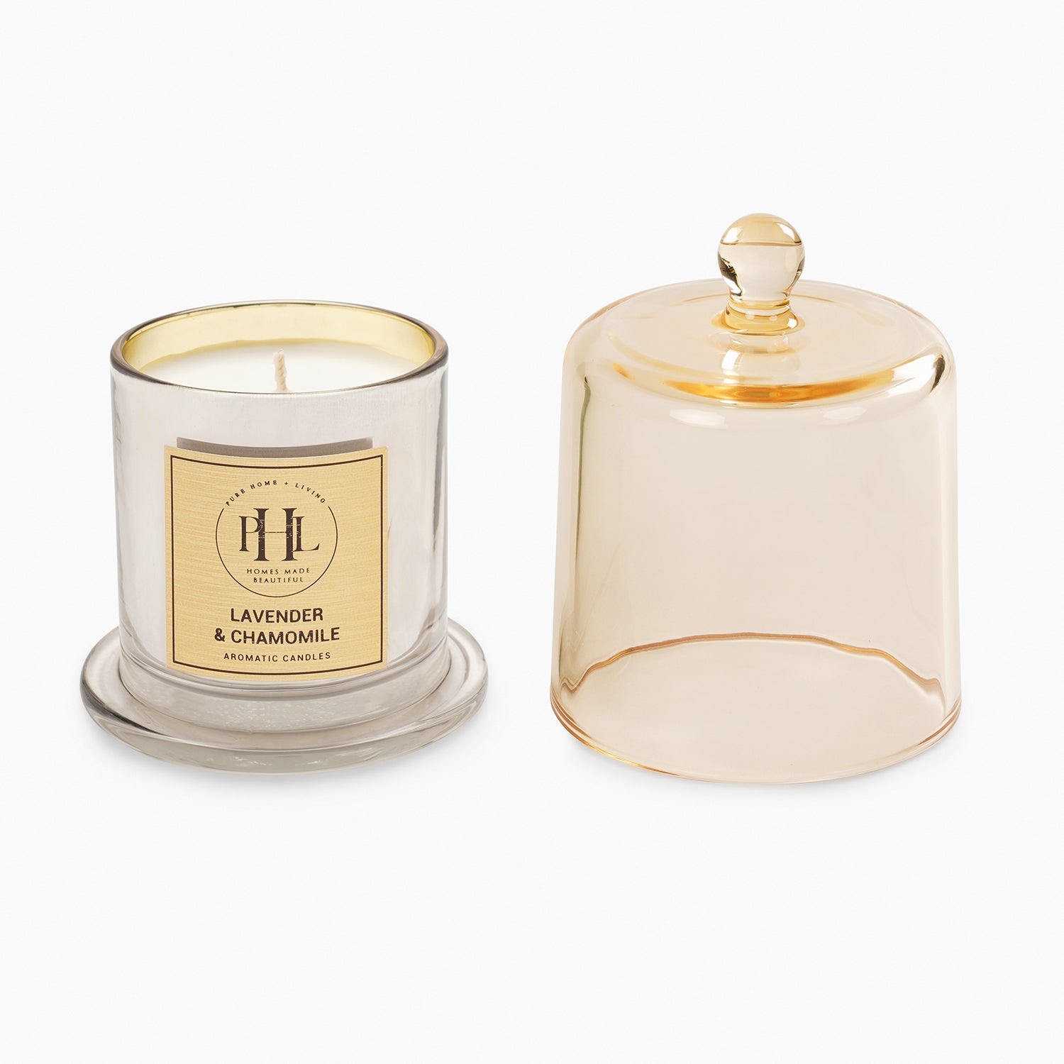 Lavender & Chamomile Scented Candle with Cloche