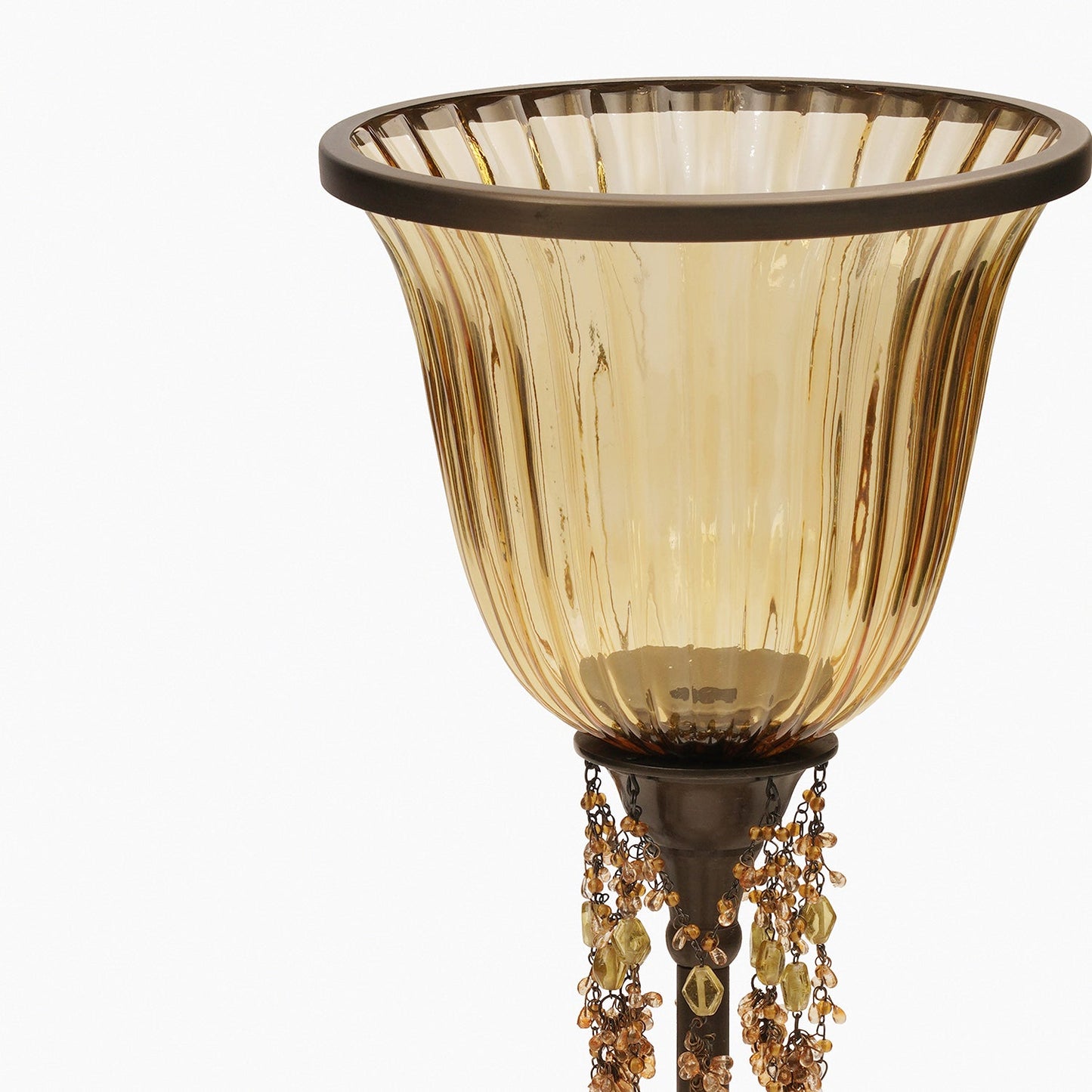 Yellow Crystal Votive Candle Holder with Stand - Large