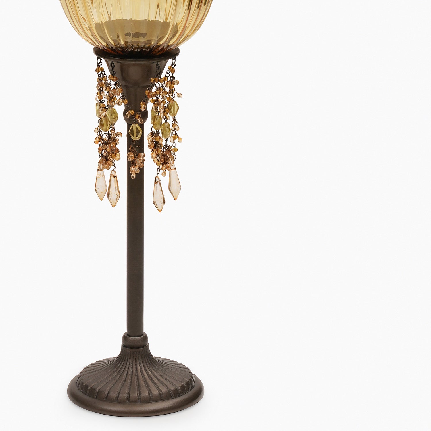 Yellow Crystal Votive Candle Holder with Stand - Large