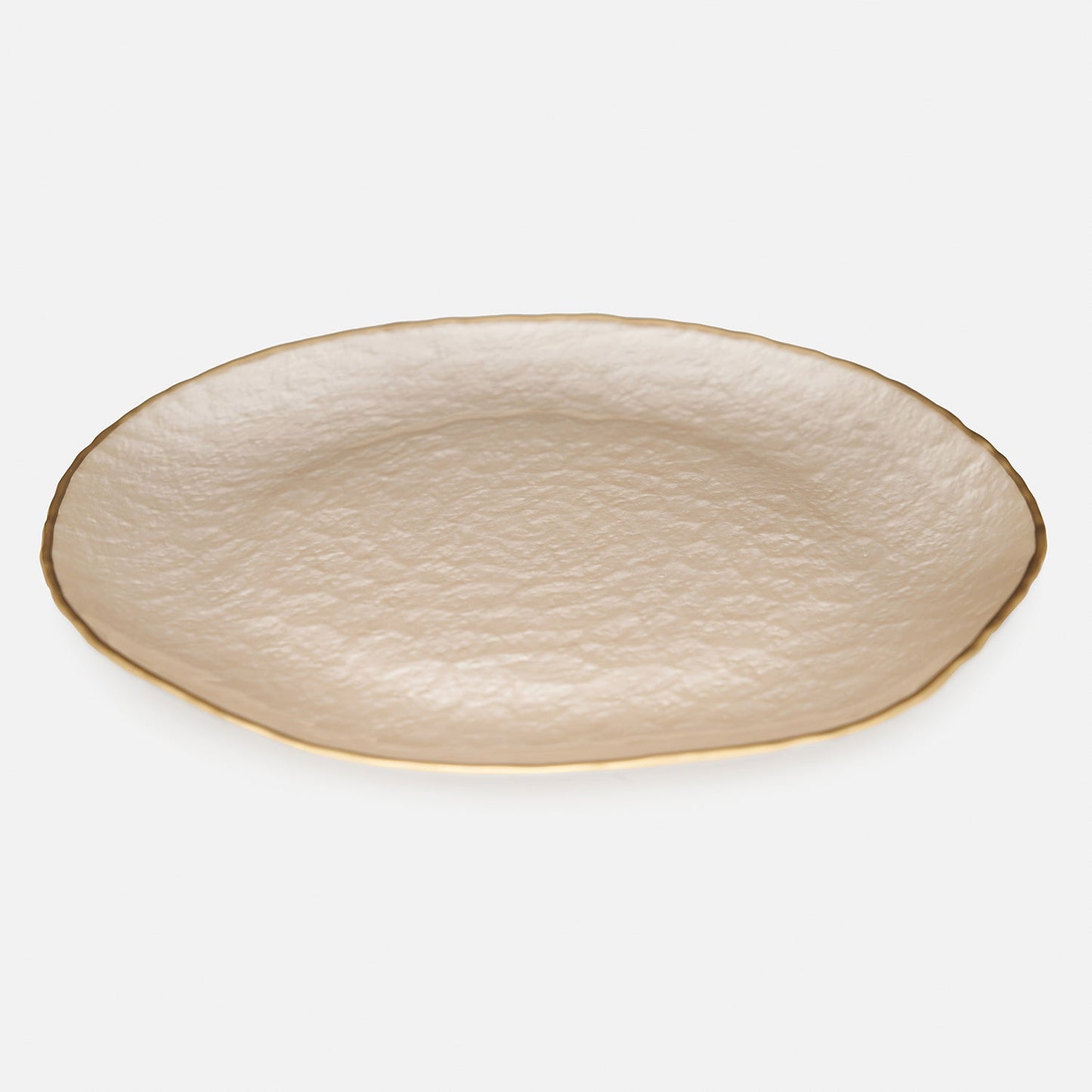 Set of 2 Beige Dune Glass Charger Plates