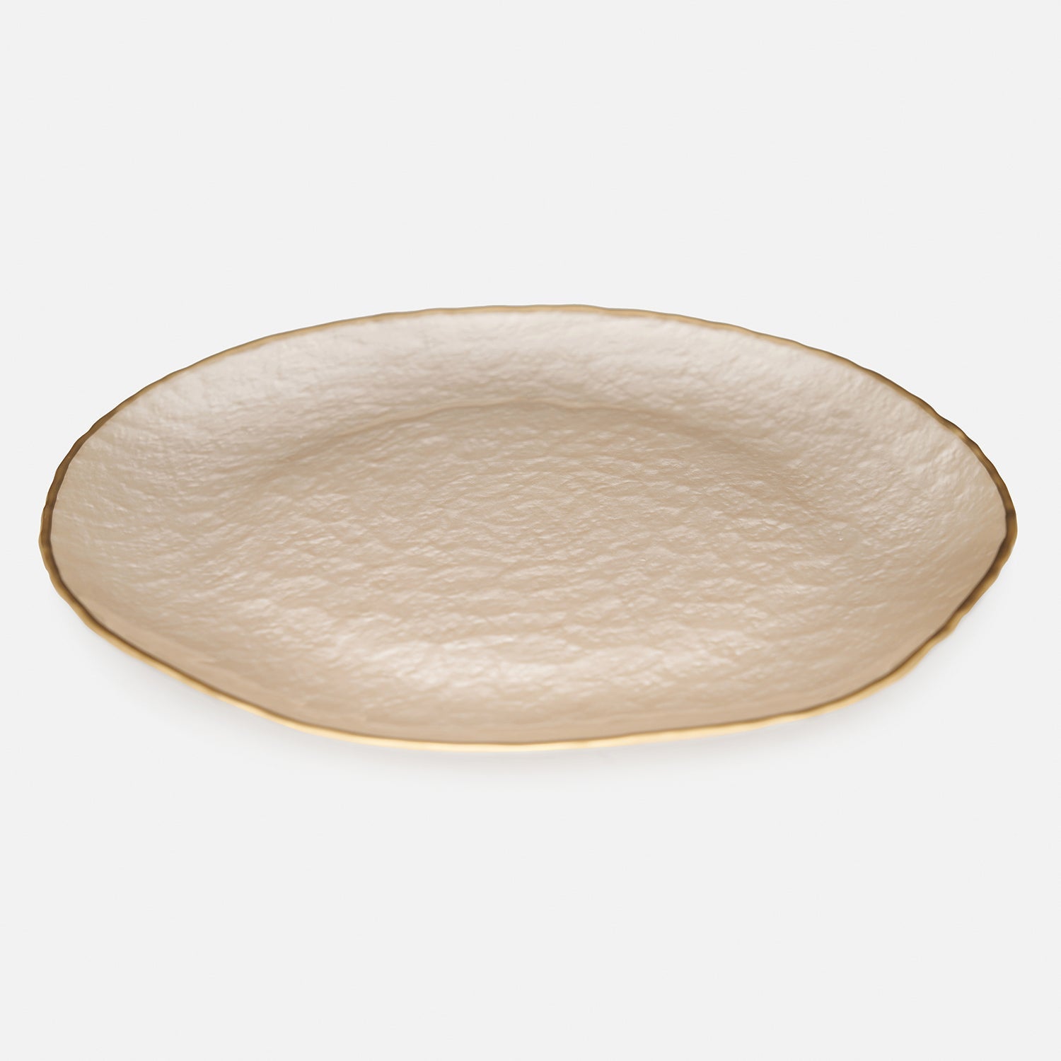 Set of 2 Beige Dune Glass Charger Plates