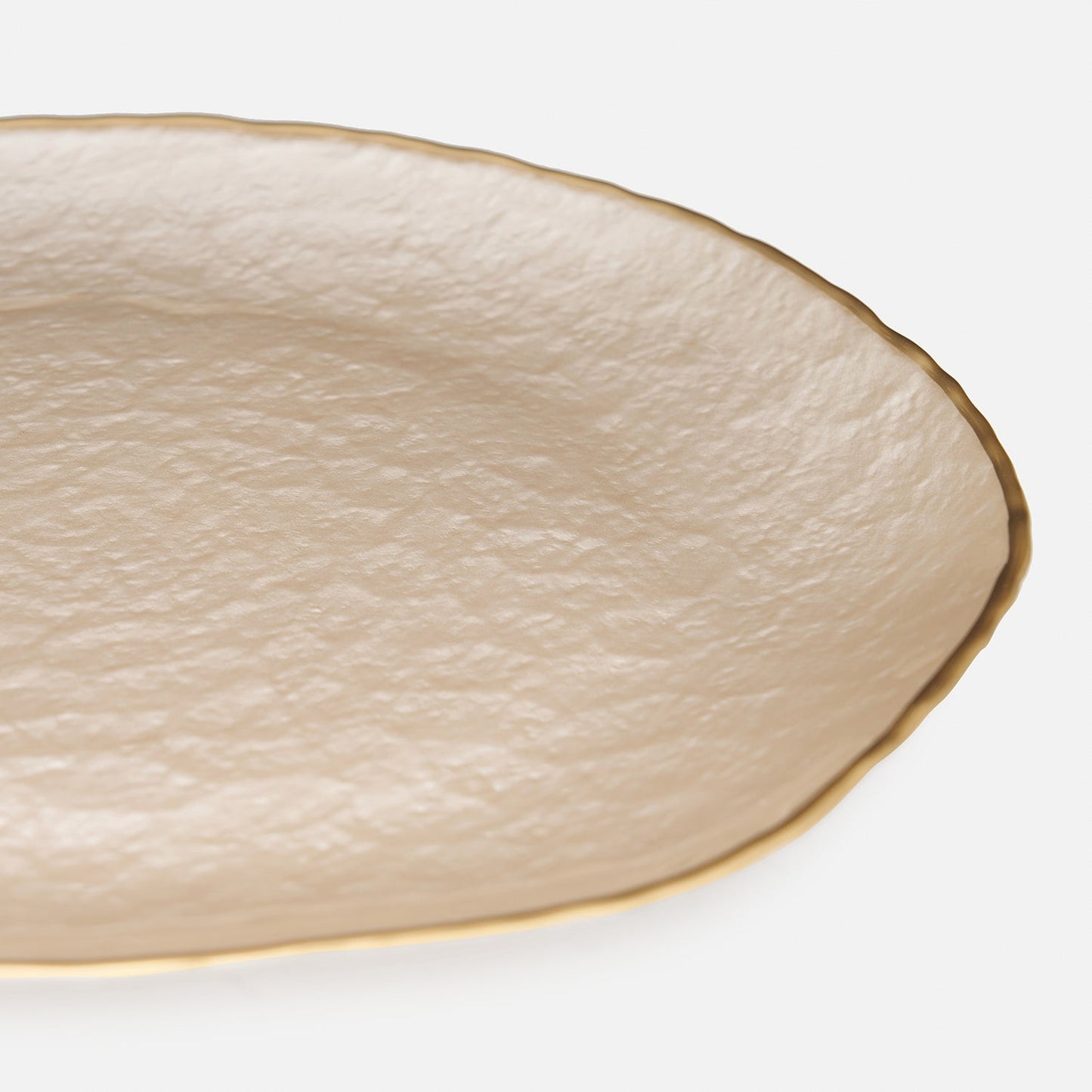 Set of 2 Beige Dune Glass Charger Plates