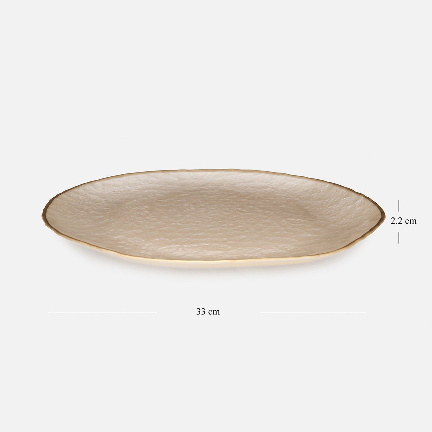 Set of 2 Beige Dune Glass Charger Plates