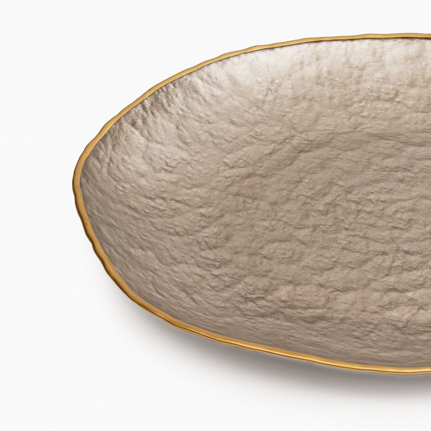 Set of 2 Taupe Dune Glass Dinner Plates
