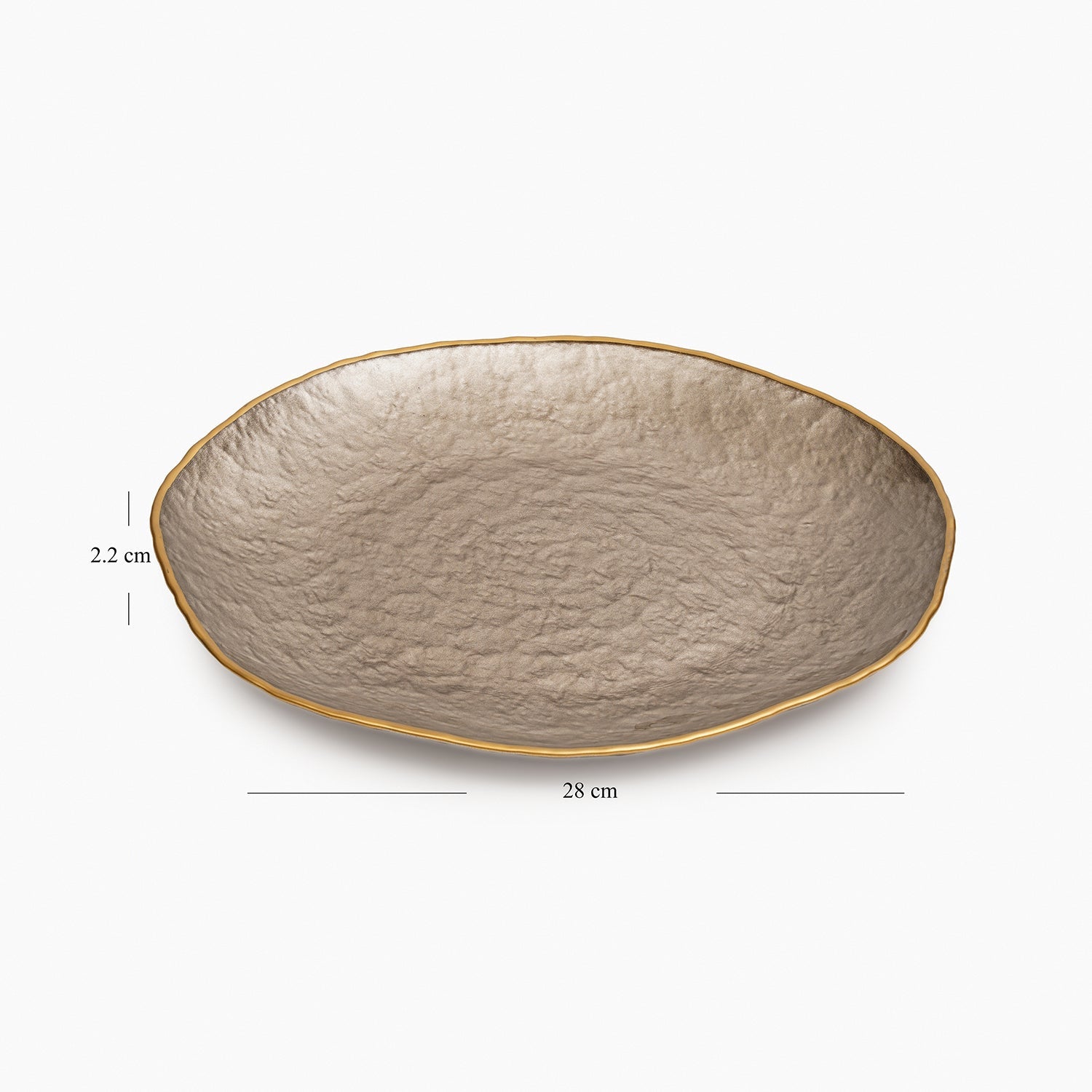 Set of 2 Taupe Dune Glass Dinner Plates