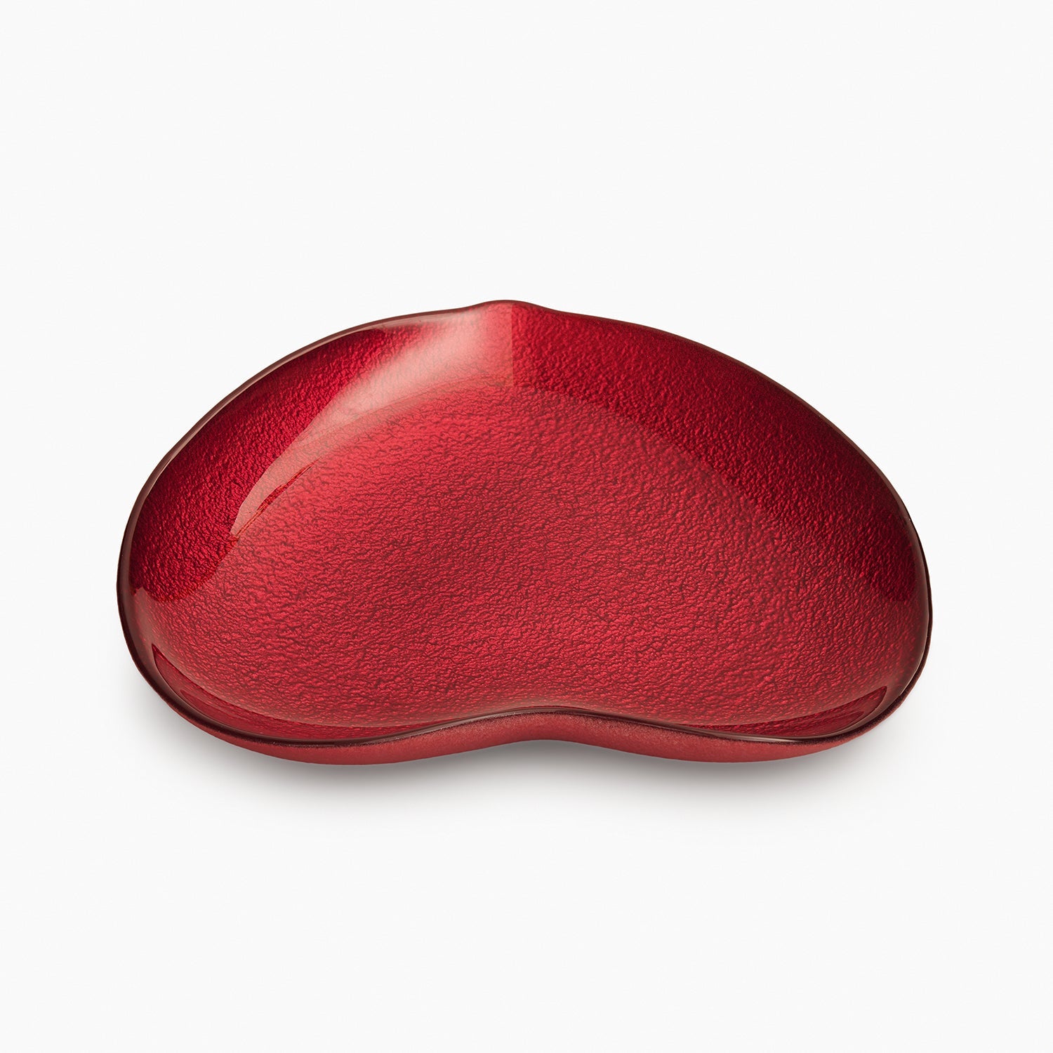 Red Textured Glass Platter - Medium