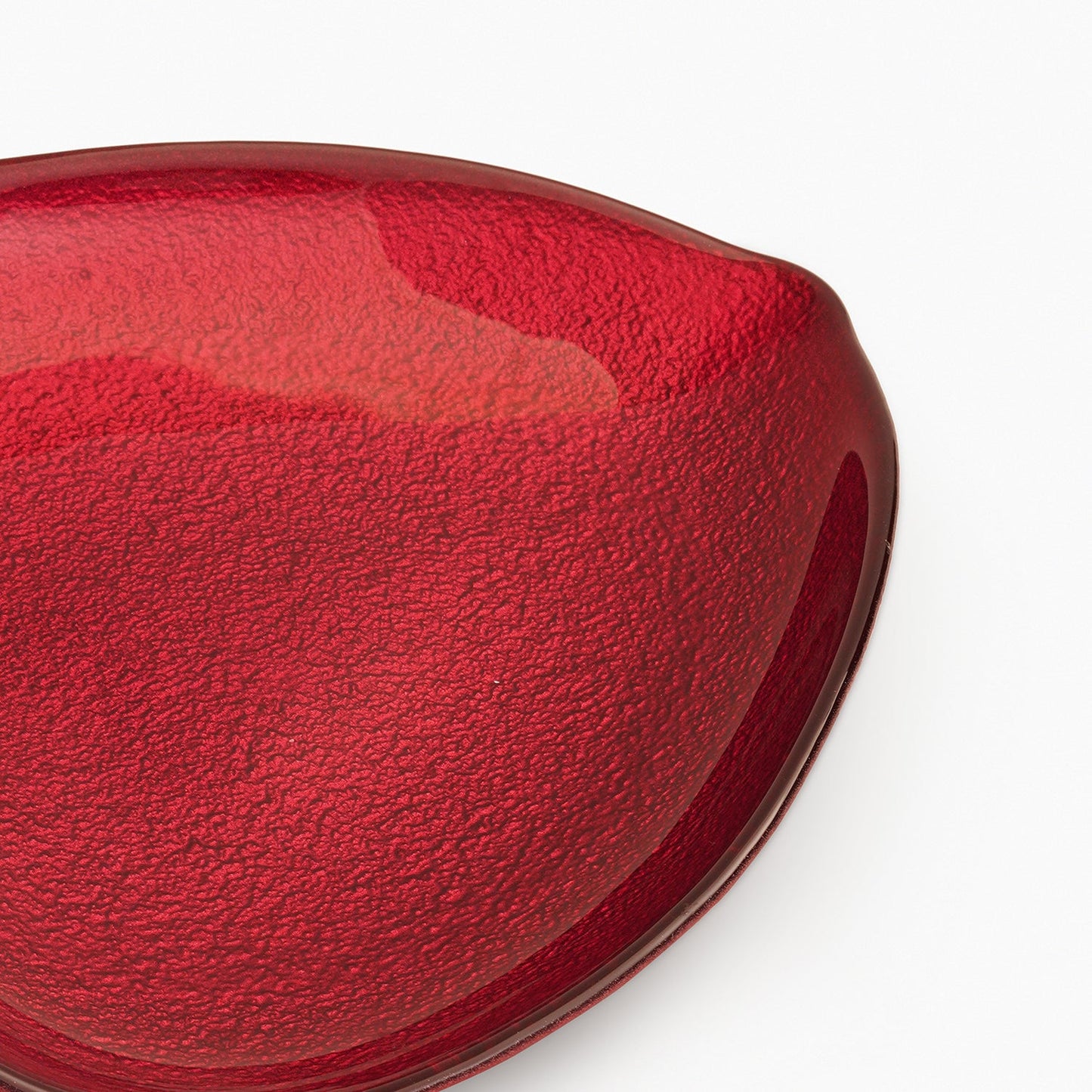Red Textured Glass Platter - Medium