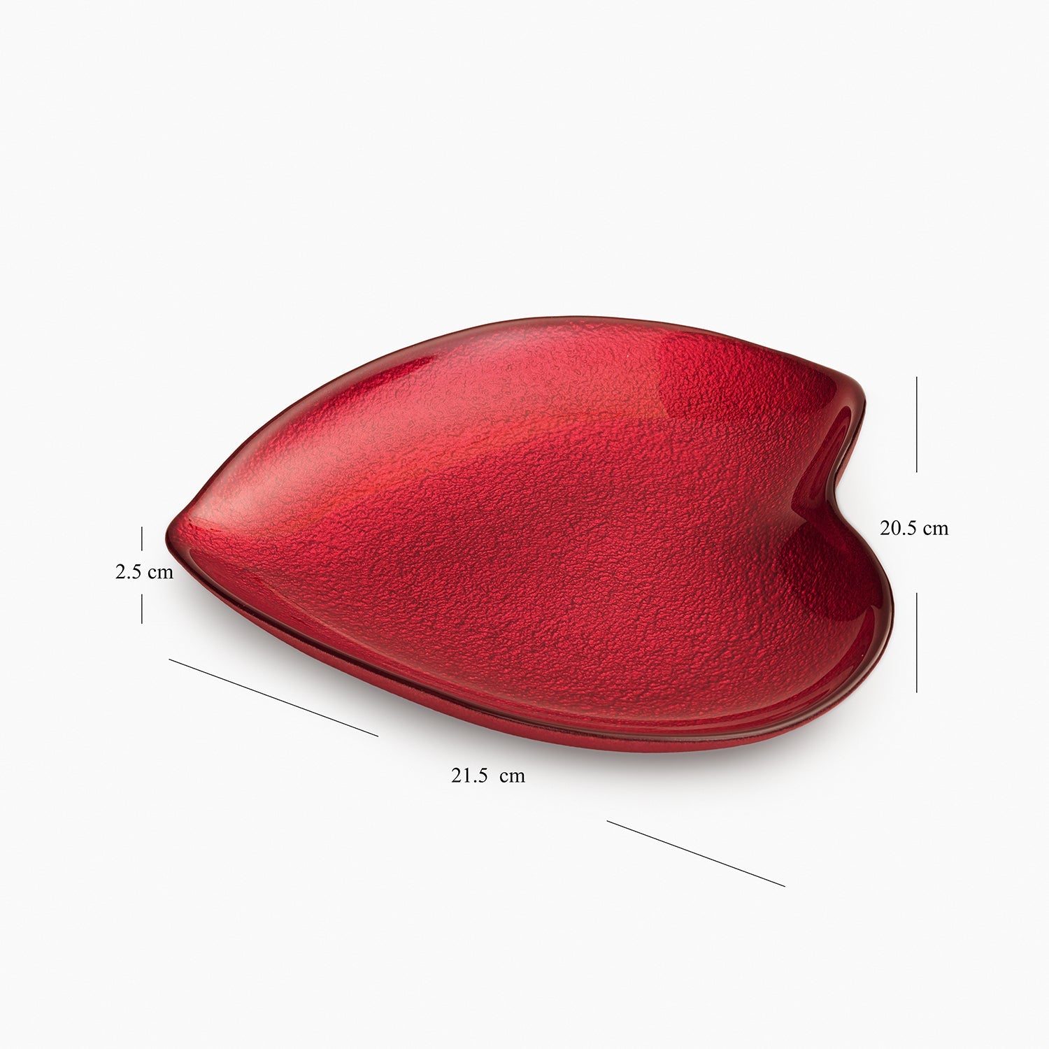 Red Textured Glass Platter - Medium