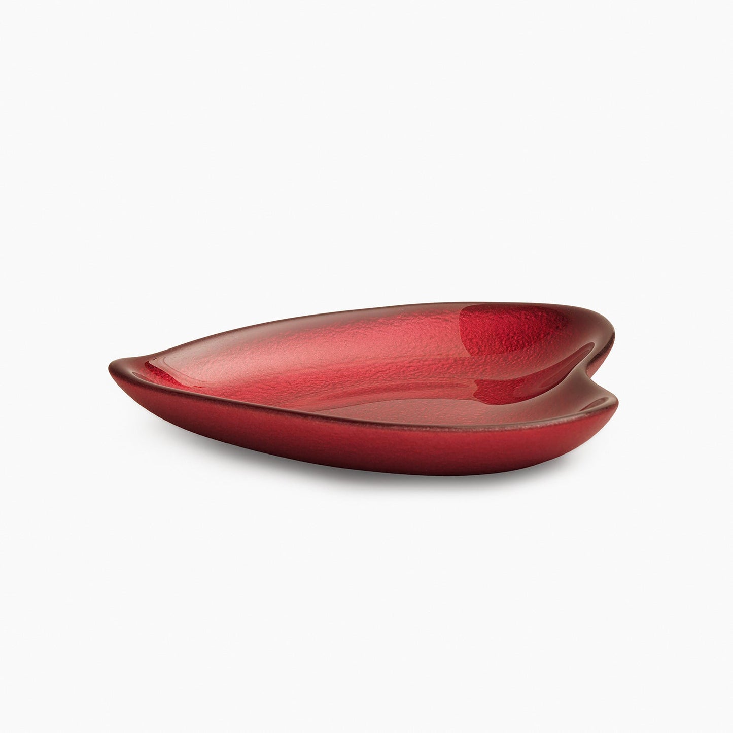 Red Textured Glass Platter - Small