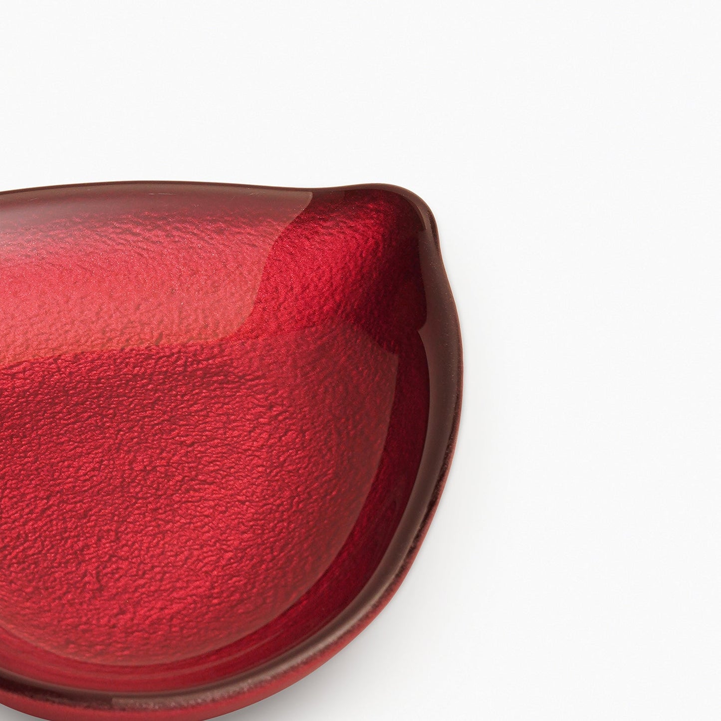 Red Textured Glass Platter - Small