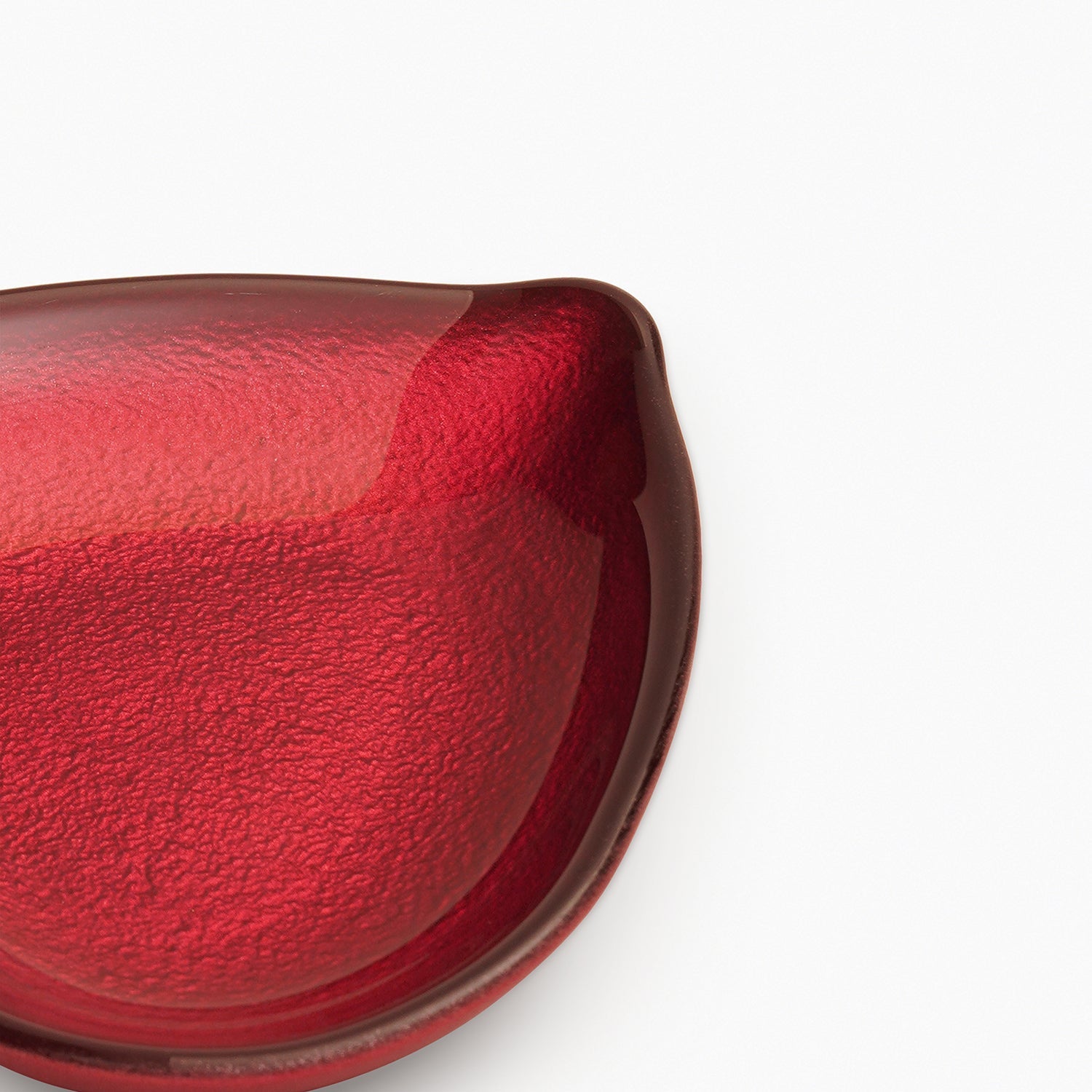Red Textured Glass Platter - Small
