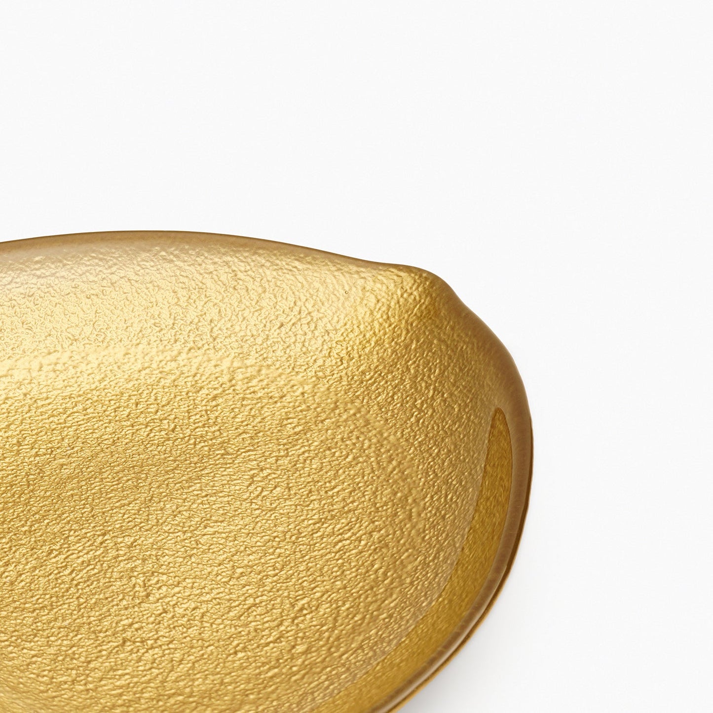 Gold Textured Glass Platter - Medium