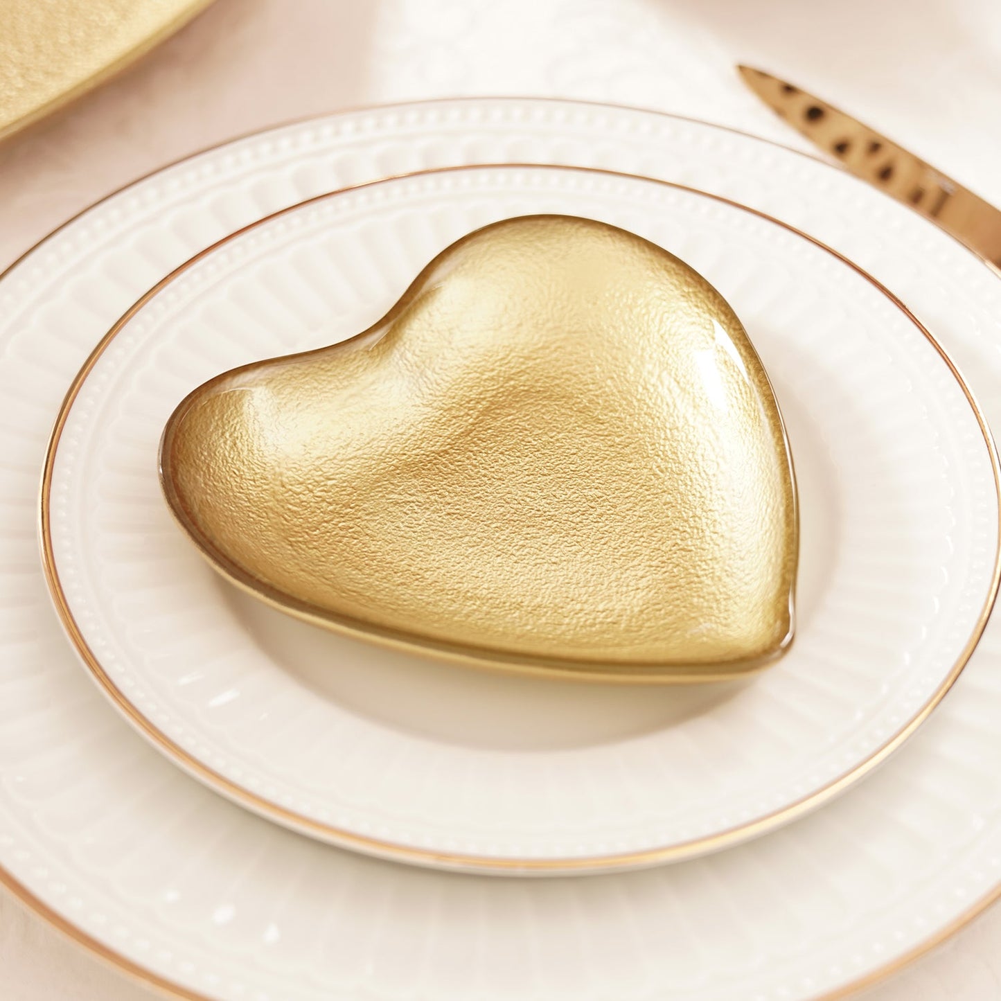 Gold Textured Glass Platter - Small