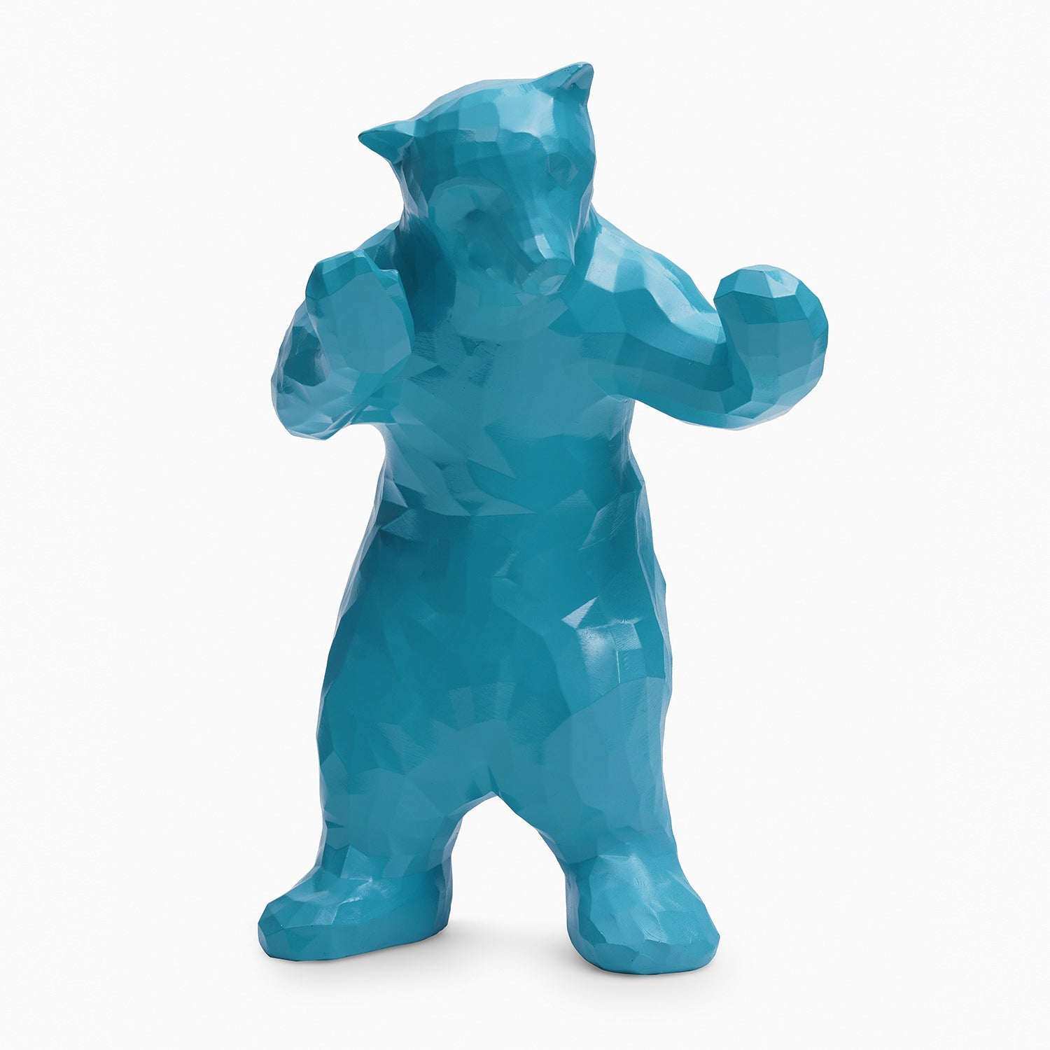 Teal Polyresin Bear Figurine - Large