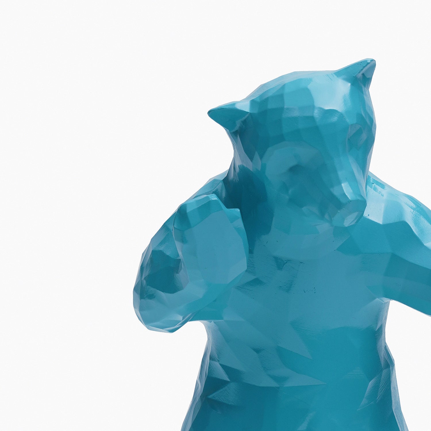 Teal Polyresin Bear Figurine - Large