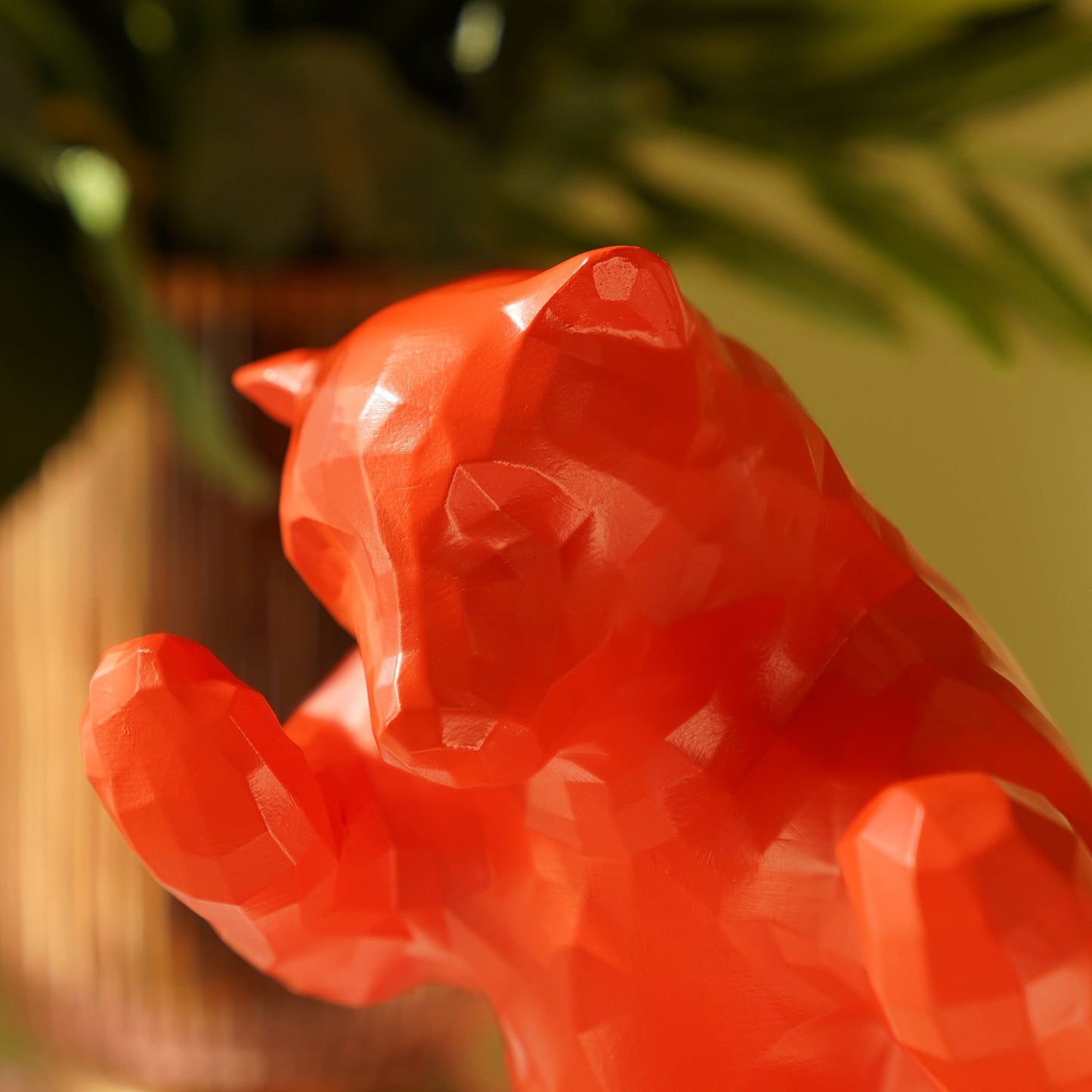 Orange Polyresin Bear Figurine - Small
