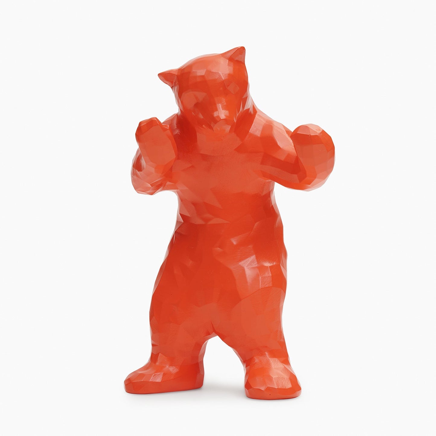 Orange Polyresin Bear Figurine - Small