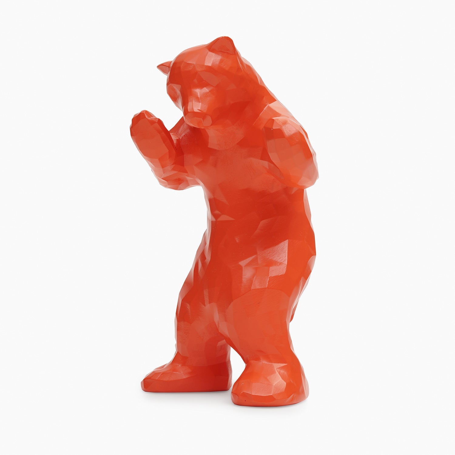Orange Polyresin Bear Figurine - Small