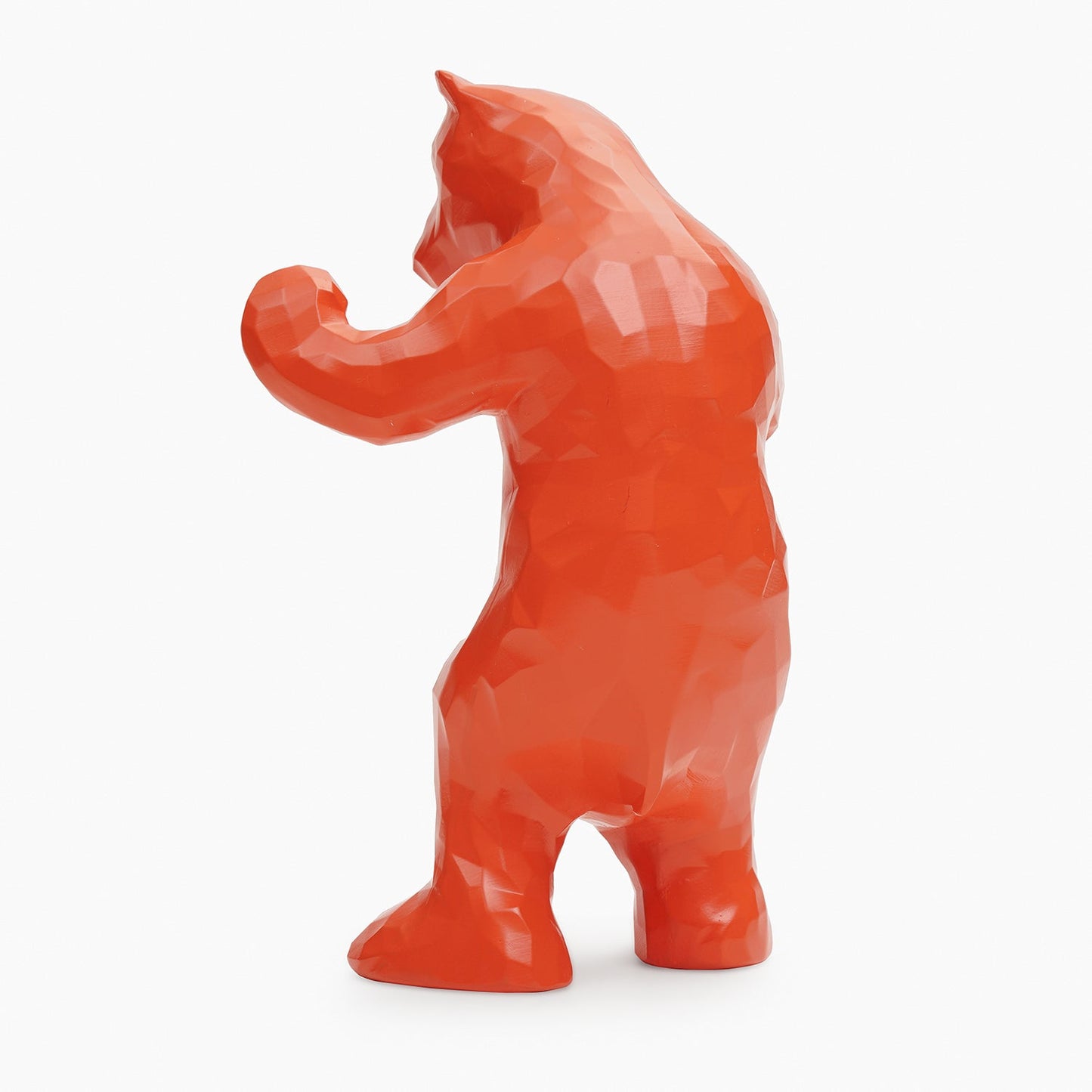 Orange Polyresin Bear Figurine - Small