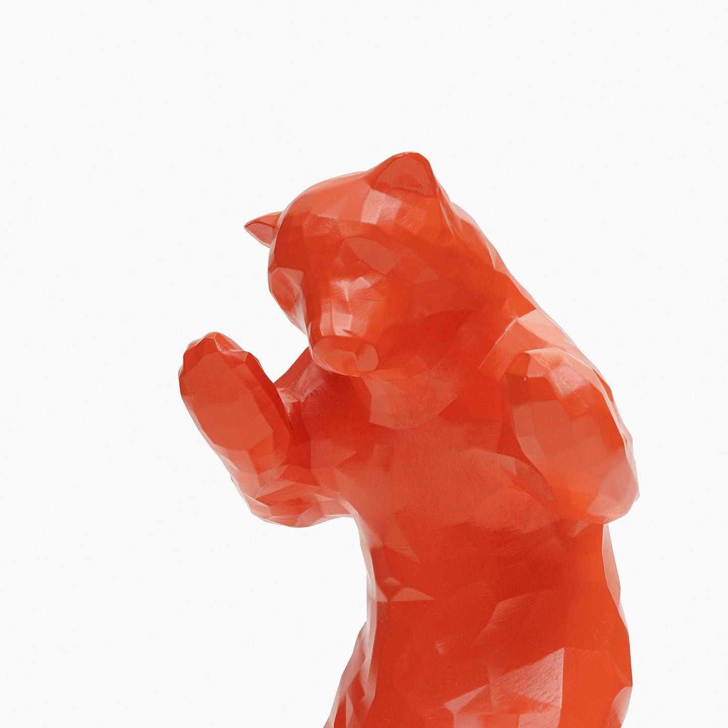 Orange Polyresin Bear Figurine - Small