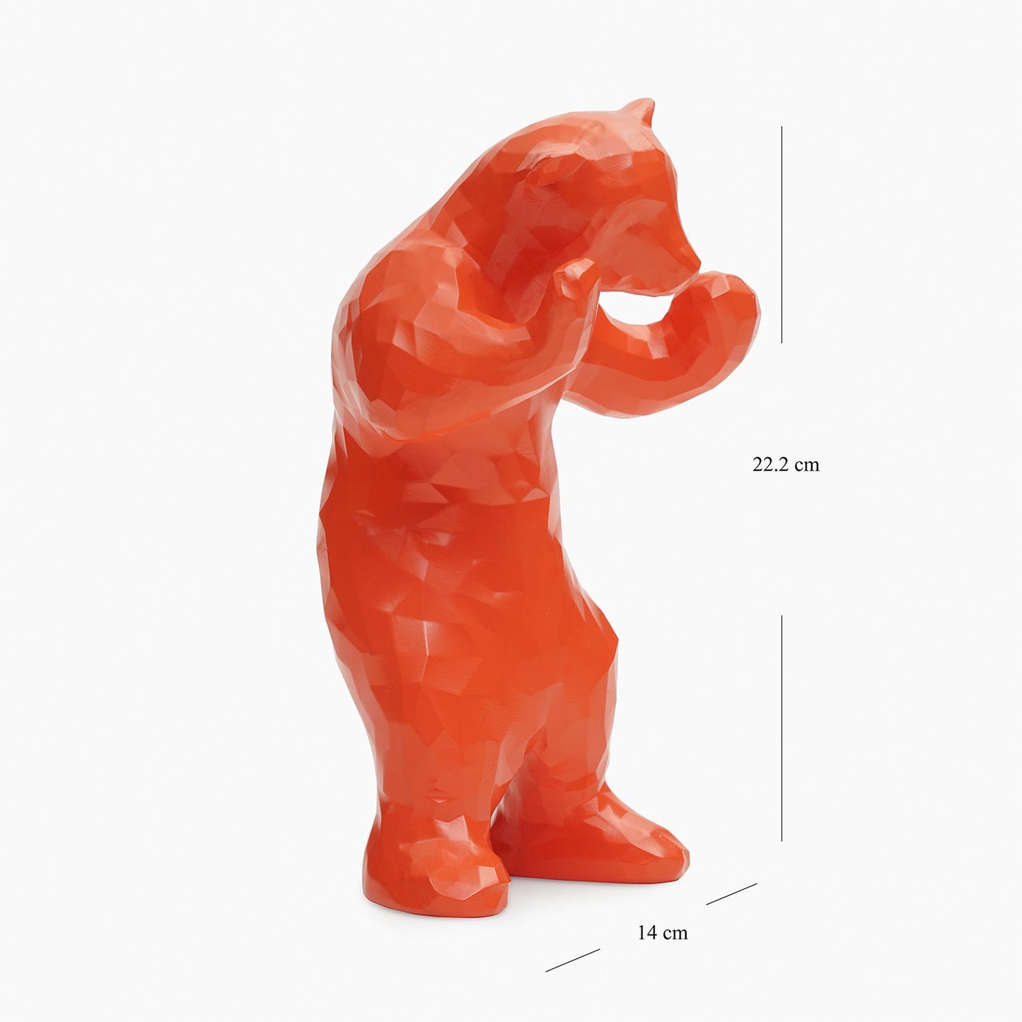 Orange Polyresin Bear Figurine - Small