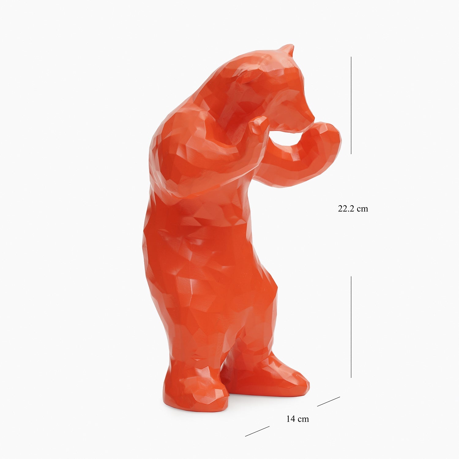 Orange Polyresin Bear Figurine - Small