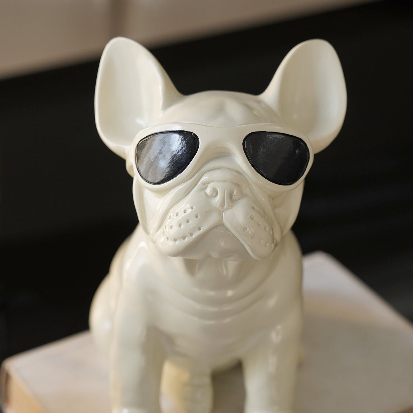 Ivory Polyresin Pug Figurine