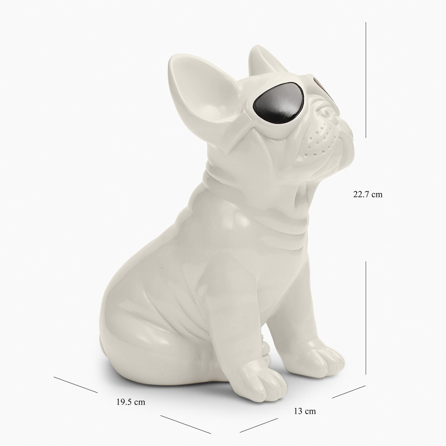 Ivory Polyresin Pug Figurine