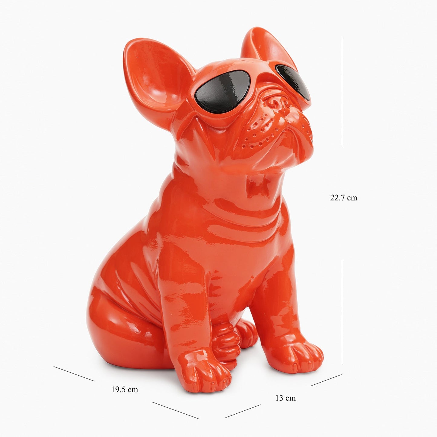 Orange Polyresin Pug Figurine