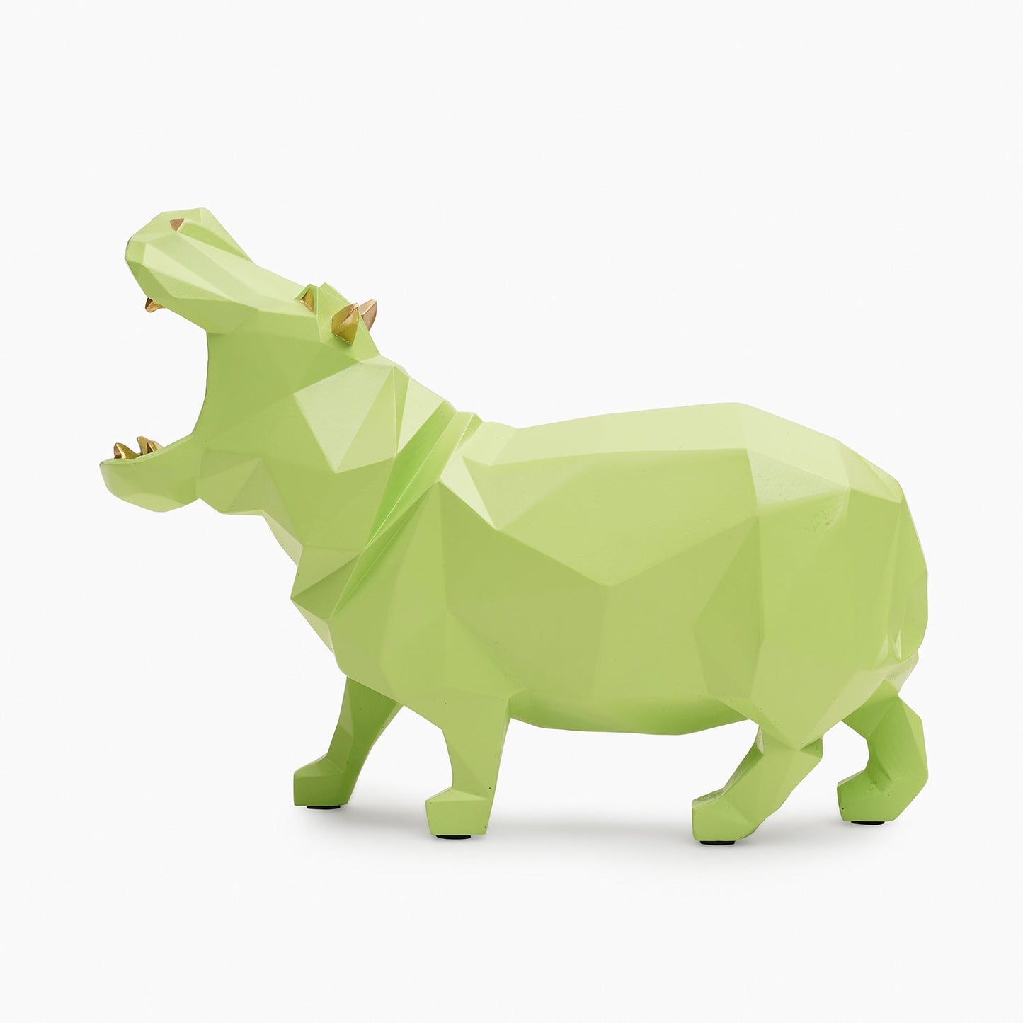 Green Polyresin Hippopotamus Figurine