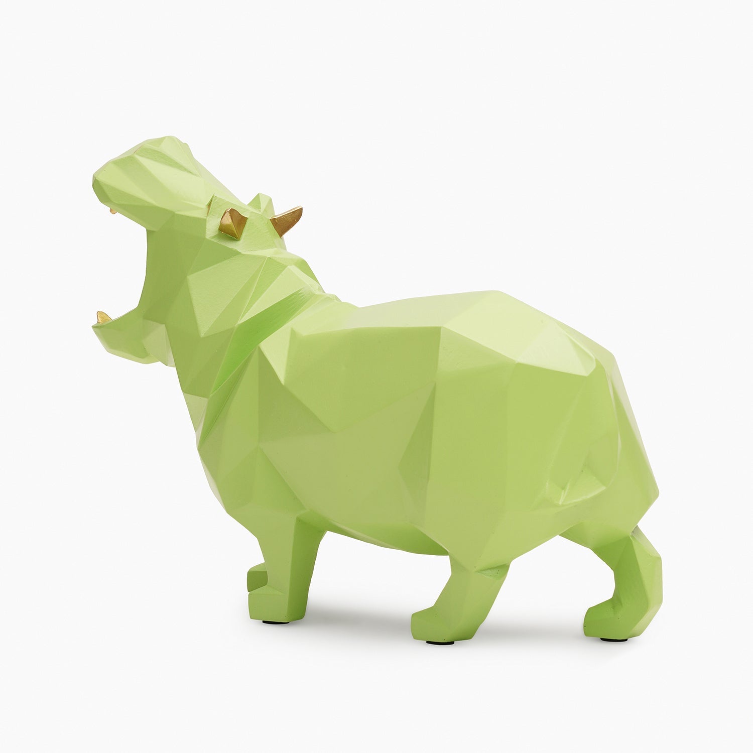 Green Polyresin Hippopotamus Figurine