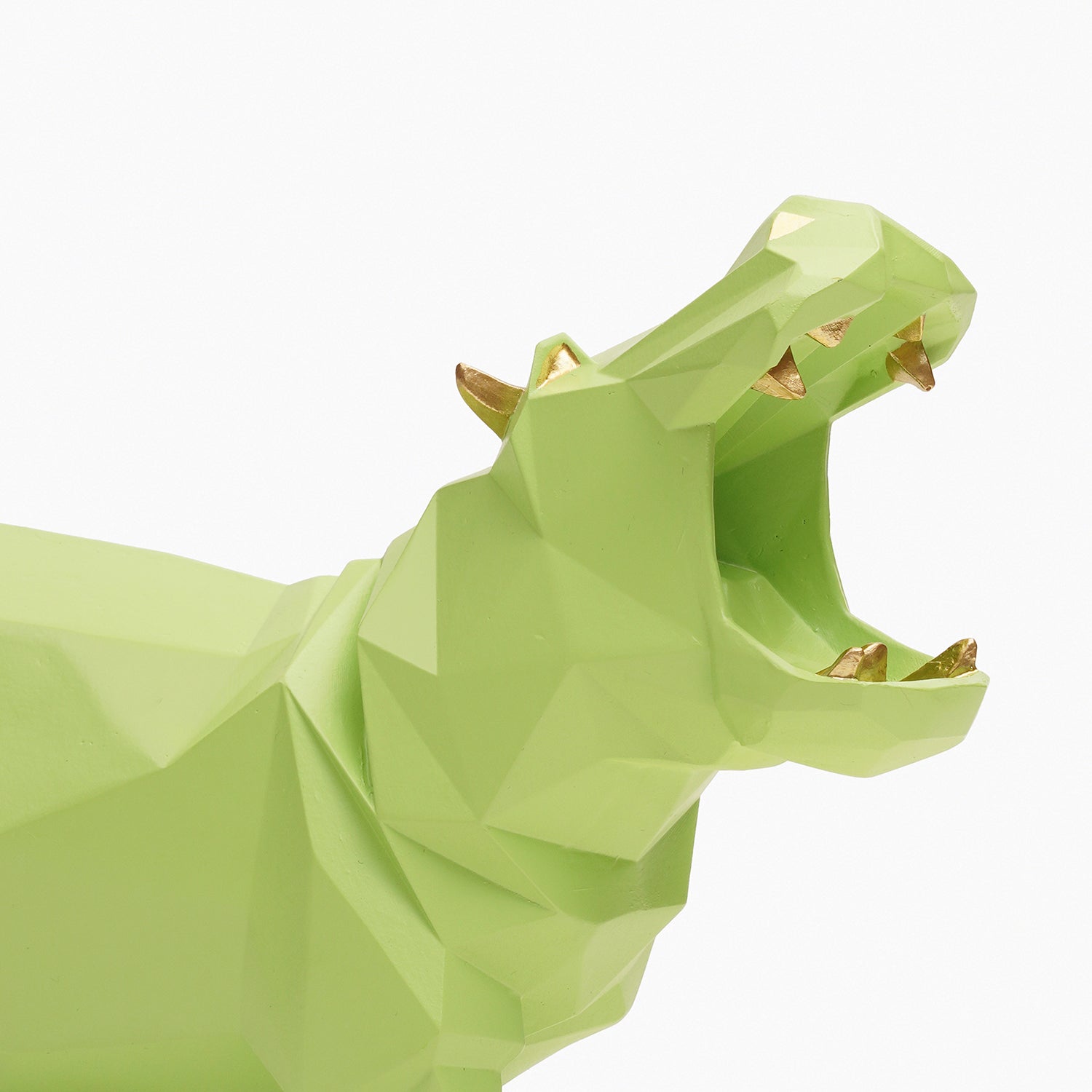 Green Polyresin Hippopotamus Figurine