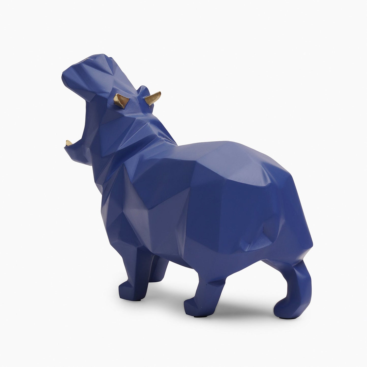 Blue Polyresin Hippopotamus Figurine